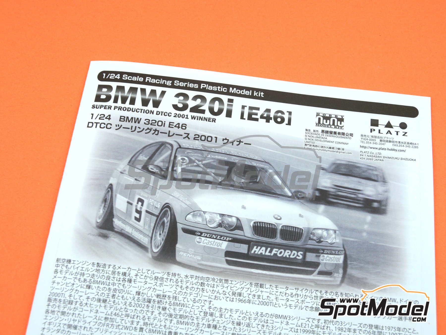 Image 21: BMW 320i E46 Equipo Marlboro BMW Dealer patrocinado por Marlboro - Campeonato Holandes de Turismos - DTCC 2001 | Maqueta de coche en escala&nbsp;1/24 fabricado por Nunu (ref.&nbsp;PN24007, tambien 4545782059328 y NU-24007)