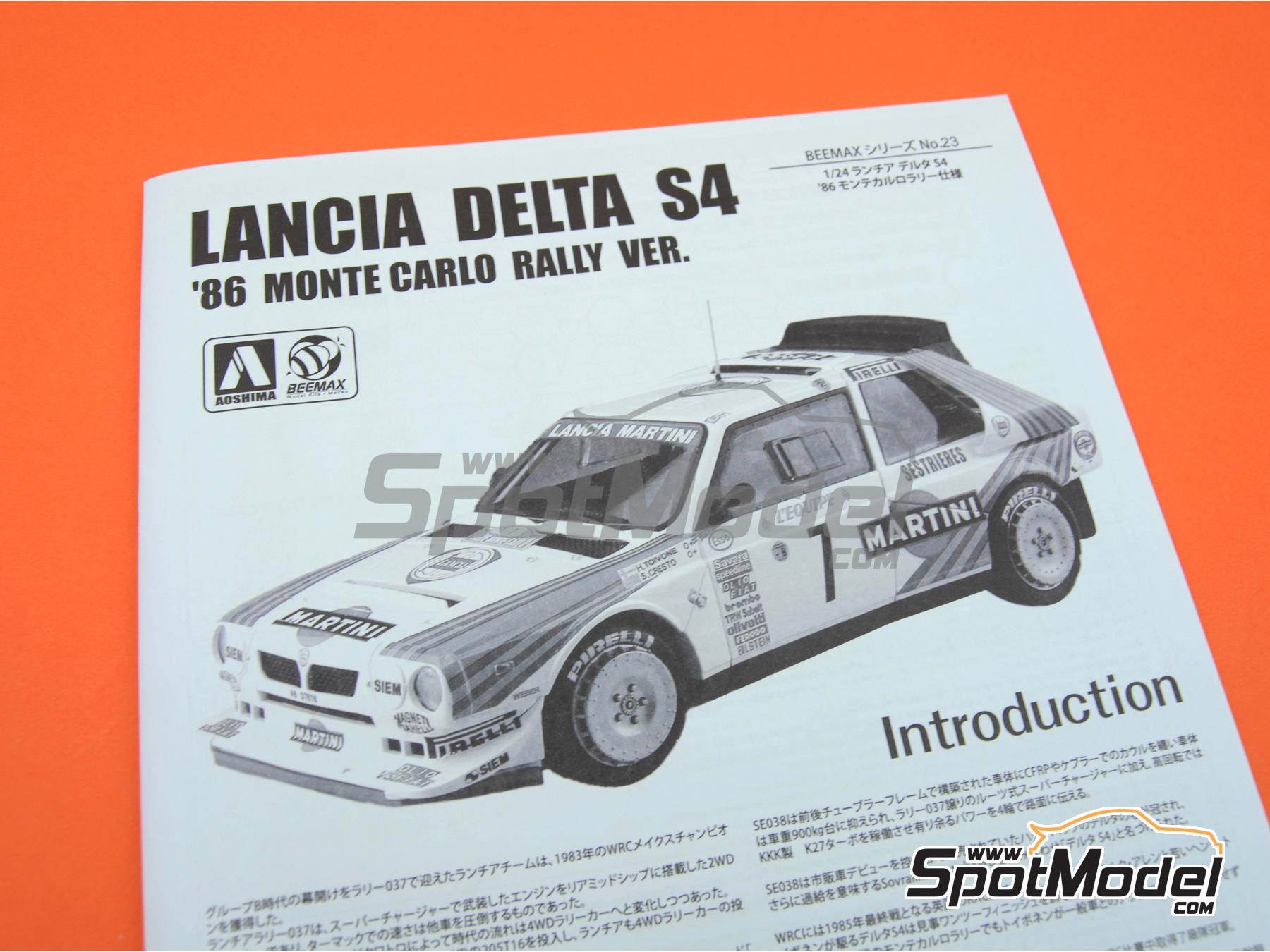 Image 23: Lancia Delta S4 Grupo B Equipo Martini International Racing - Rally de Monte Carlo - Rallye Automobile de Monte-Carlo 1986 | Maqueta de coche en escala 1/24 fabricado por Nunu (ref. PN24030, tambien 4545782075816)