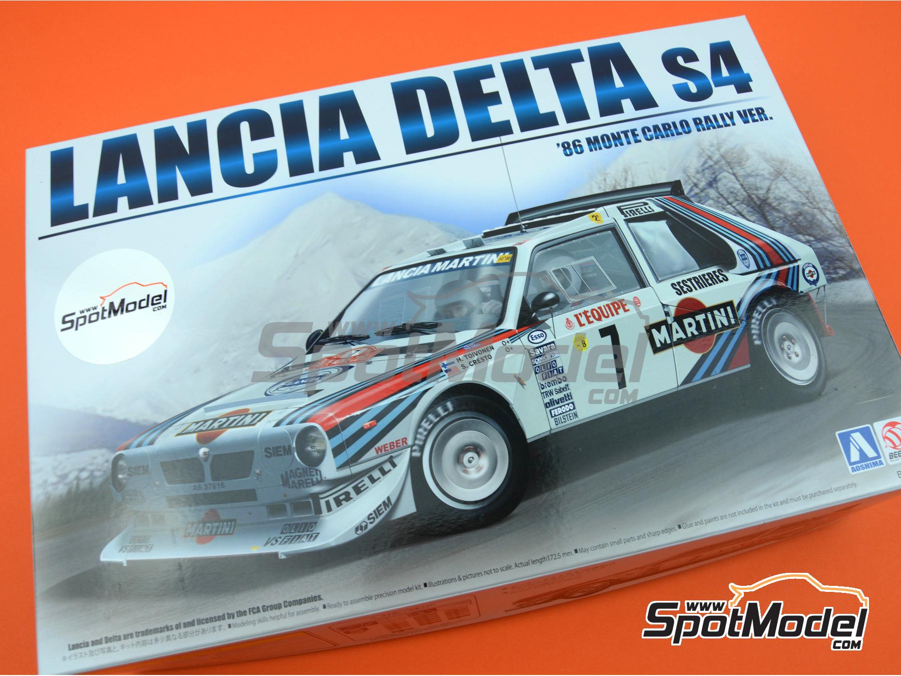 Image 28: Lancia Delta S4 Grupo B Equipo Martini International Racing - Rally de Monte Carlo - Rallye Automobile de Monte-Carlo 1986 | Maqueta de coche en escala 1/24 fabricado por Nunu (ref. PN24030, tambien 4545782075816)