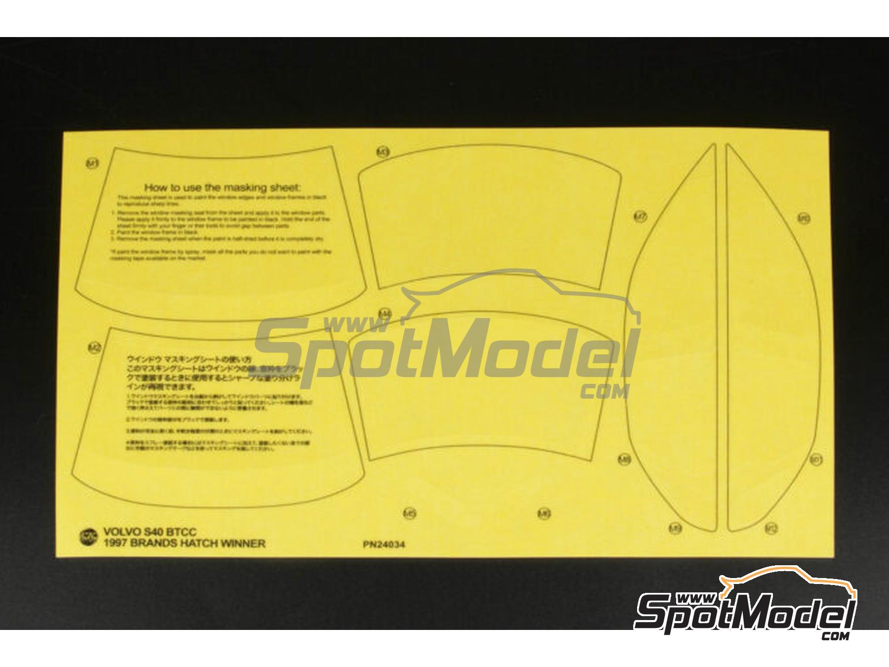 Image 11: Volvo S40 Equipo TWR patrocinado por Q8 - Campeonato Ingl&eacute;s de Turismos - BTCC 1997 | Maqueta de coche en escala&nbsp;1/24 fabricado por Nunu (ref.&nbsp;PN24034, tambien 4545782075779)