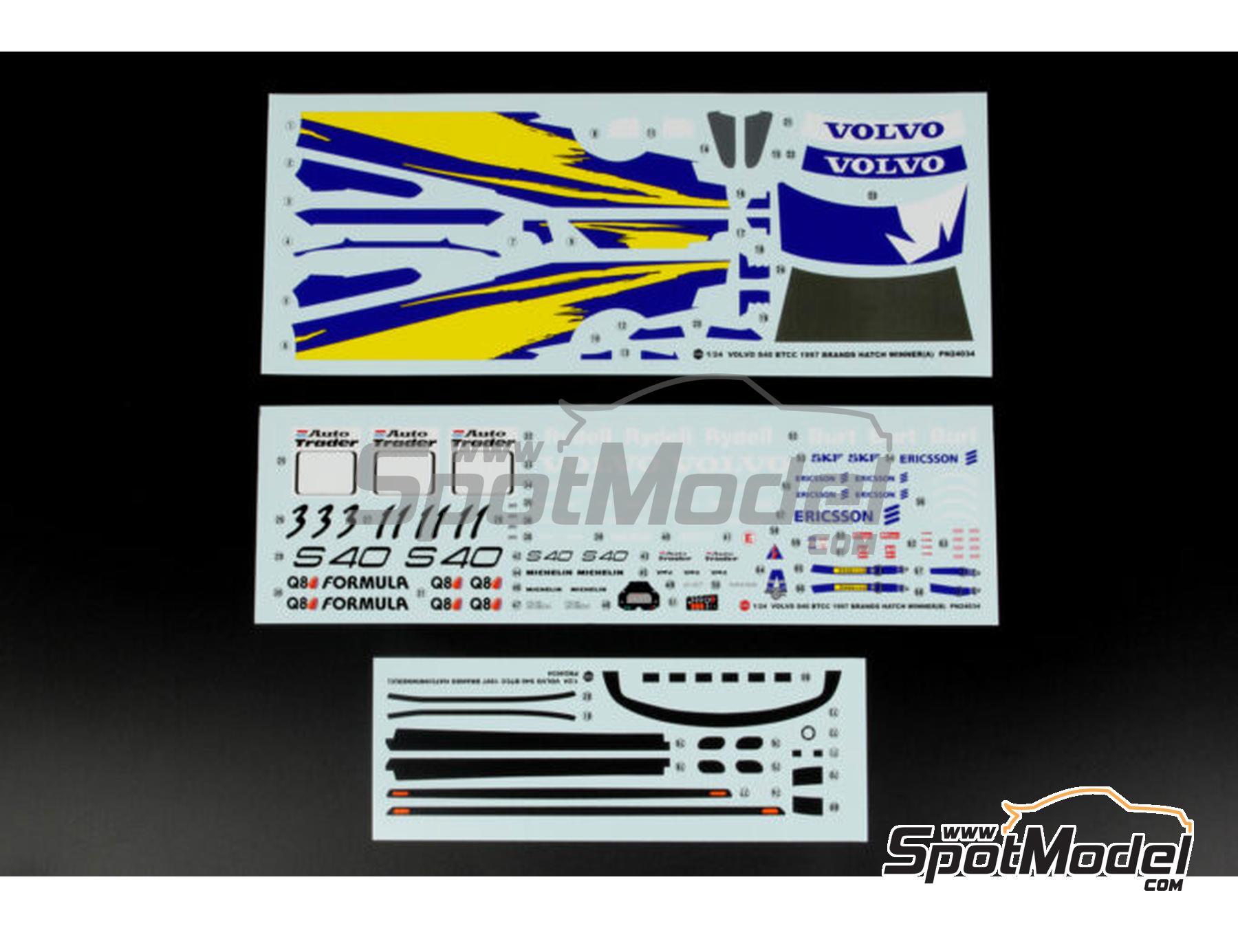 Image 17: Volvo S40 Equipo TWR patrocinado por Q8 - Campeonato Ingl&eacute;s de Turismos - BTCC 1997 | Maqueta de coche en escala&nbsp;1/24 fabricado por Nunu (ref.&nbsp;PN24034, tambien 4545782075779)