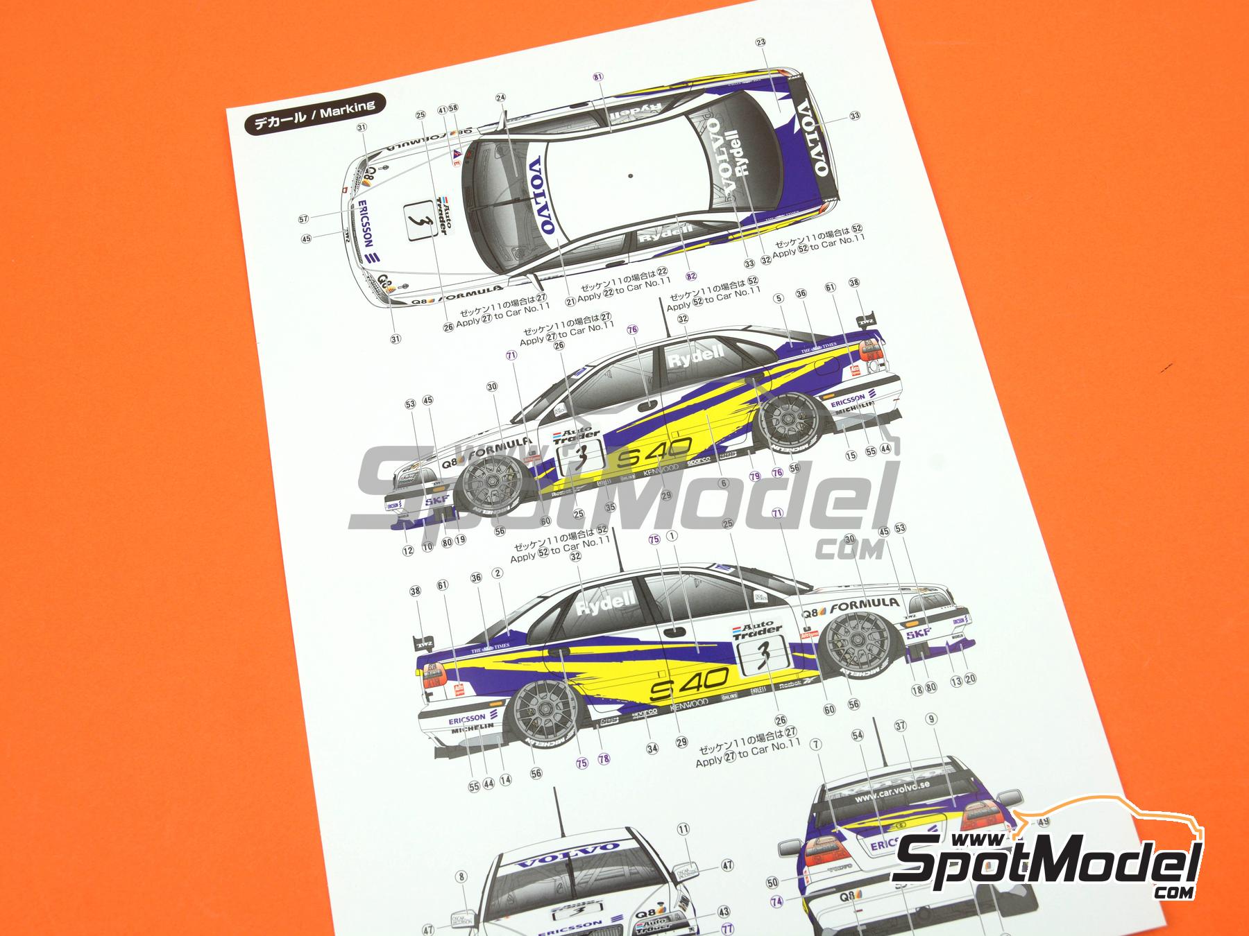 Image 26: Volvo S40 Equipo TWR patrocinado por Q8 - Campeonato Ingl&eacute;s de Turismos - BTCC 1997 | Maqueta de coche en escala&nbsp;1/24 fabricado por Nunu (ref.&nbsp;PN24034, tambien 4545782075779)
