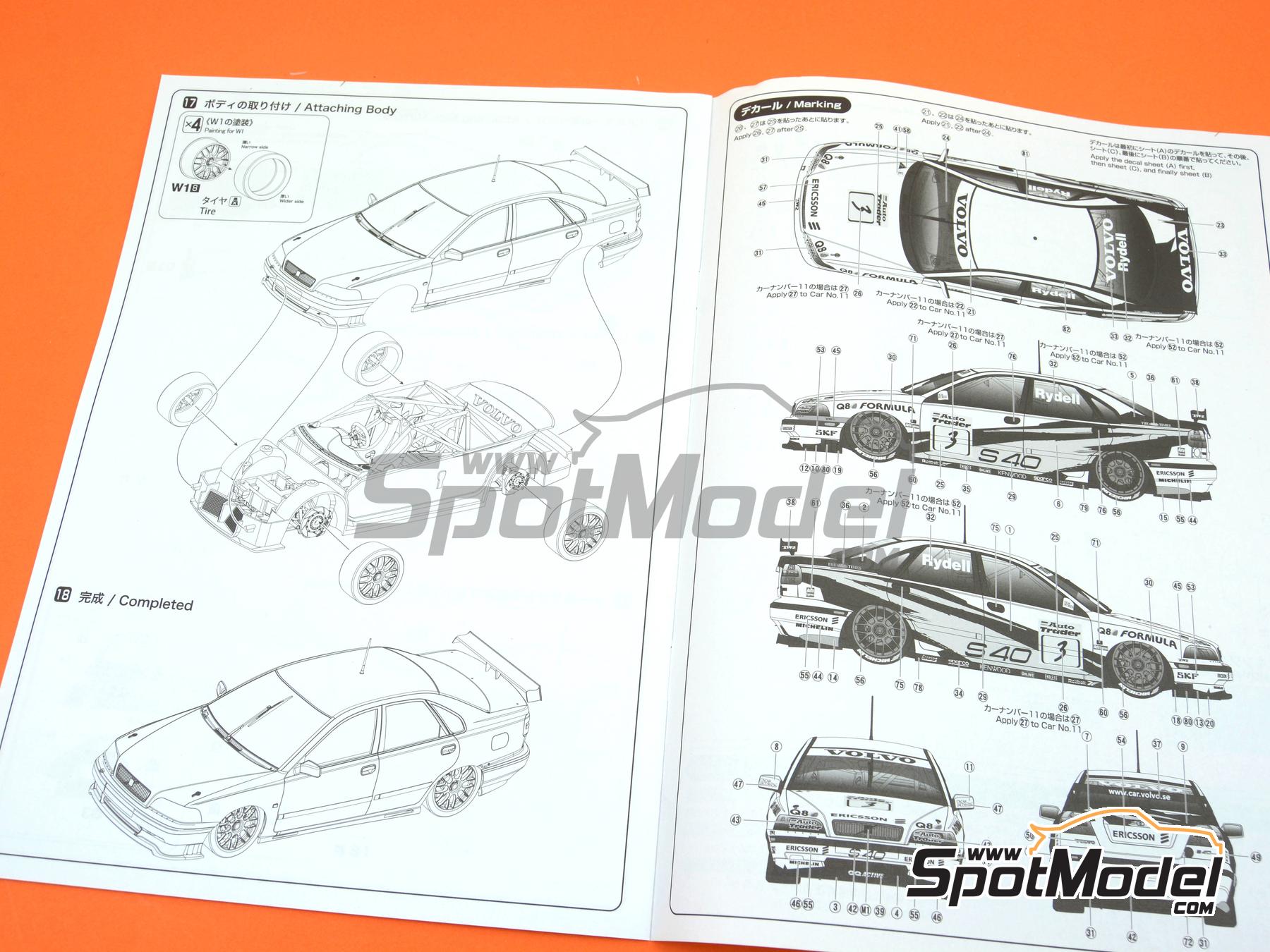 Image 29: Volvo S40 Equipo TWR patrocinado por Q8 - Campeonato Ingl&eacute;s de Turismos - BTCC 1997 | Maqueta de coche en escala&nbsp;1/24 fabricado por Nunu (ref.&nbsp;PN24034, tambien 4545782075779)