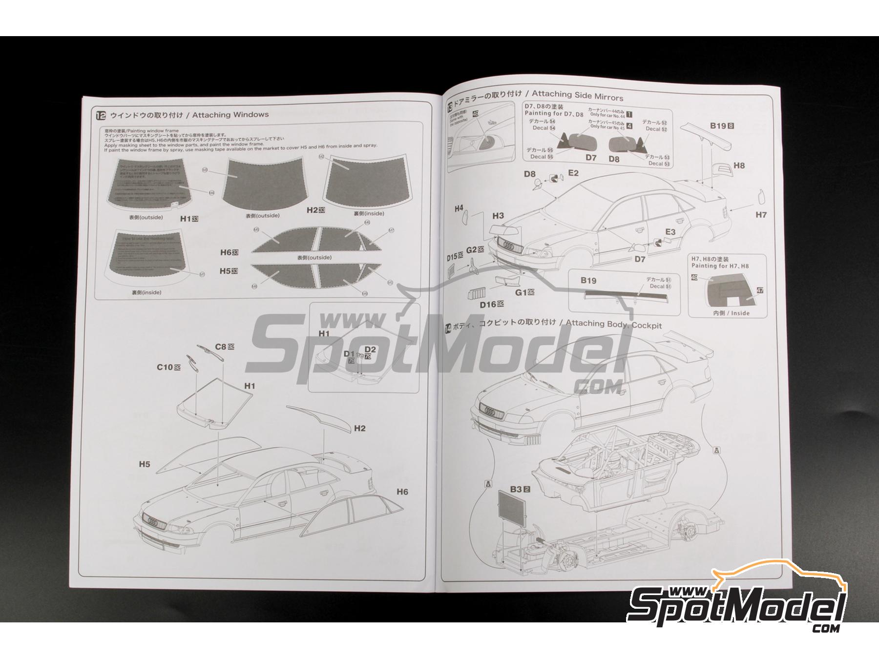 Image 26: Audi A4 Quattro Equipo Audi Sport UK - Campeonato Ingl&eacute;s de Turismos - BTCC 1996 | Maqueta de coche en escala&nbsp;1/24 fabricado por Nunu (ref.&nbsp;PN24035, tambien 4545782086515)