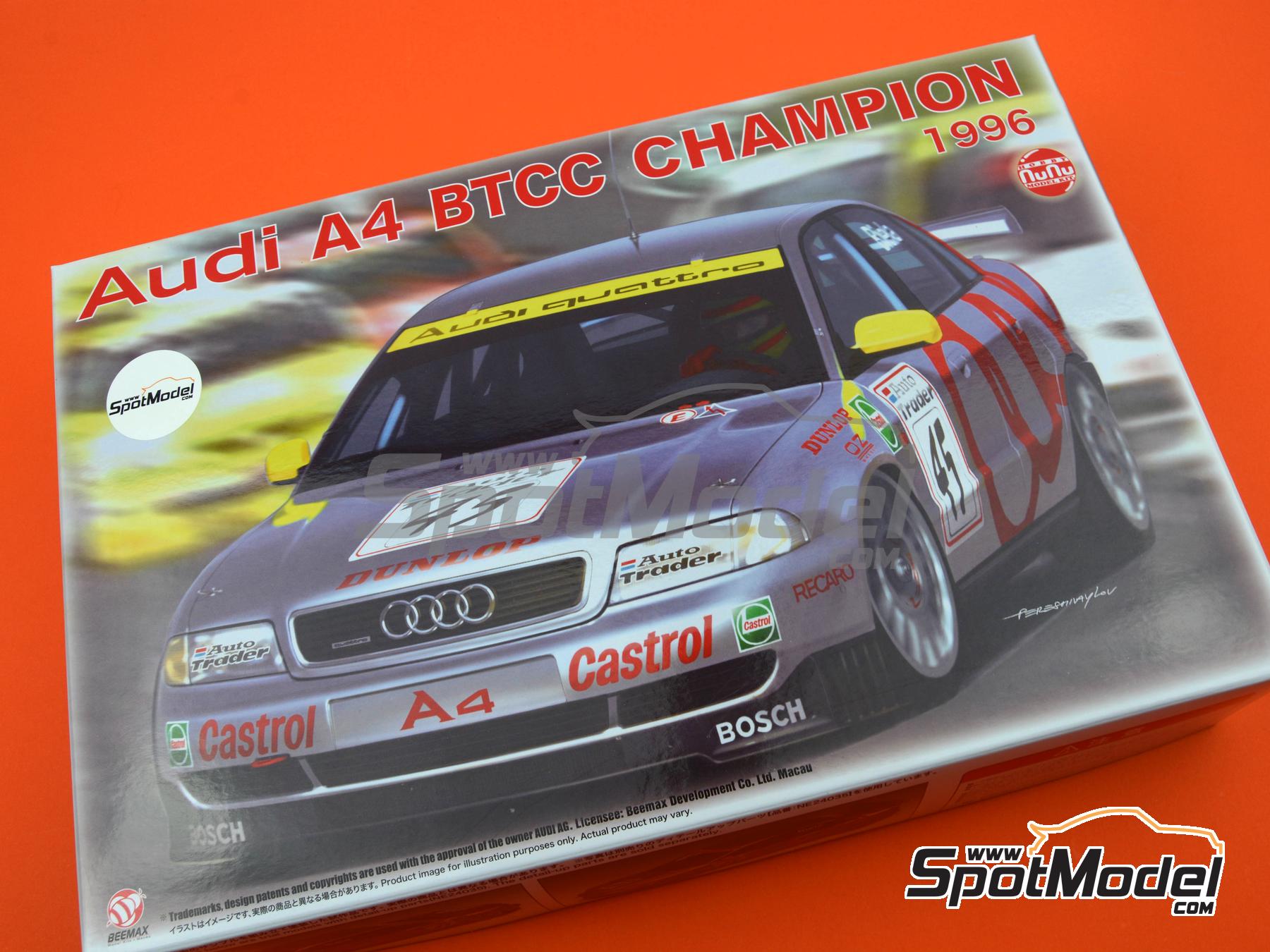 Image 47: Audi A4 Quattro Equipo Audi Sport UK - Campeonato Ingl&eacute;s de Turismos - BTCC 1996 | Maqueta de coche en escala&nbsp;1/24 fabricado por Nunu (ref.&nbsp;PN24035, tambien 4545782086515)