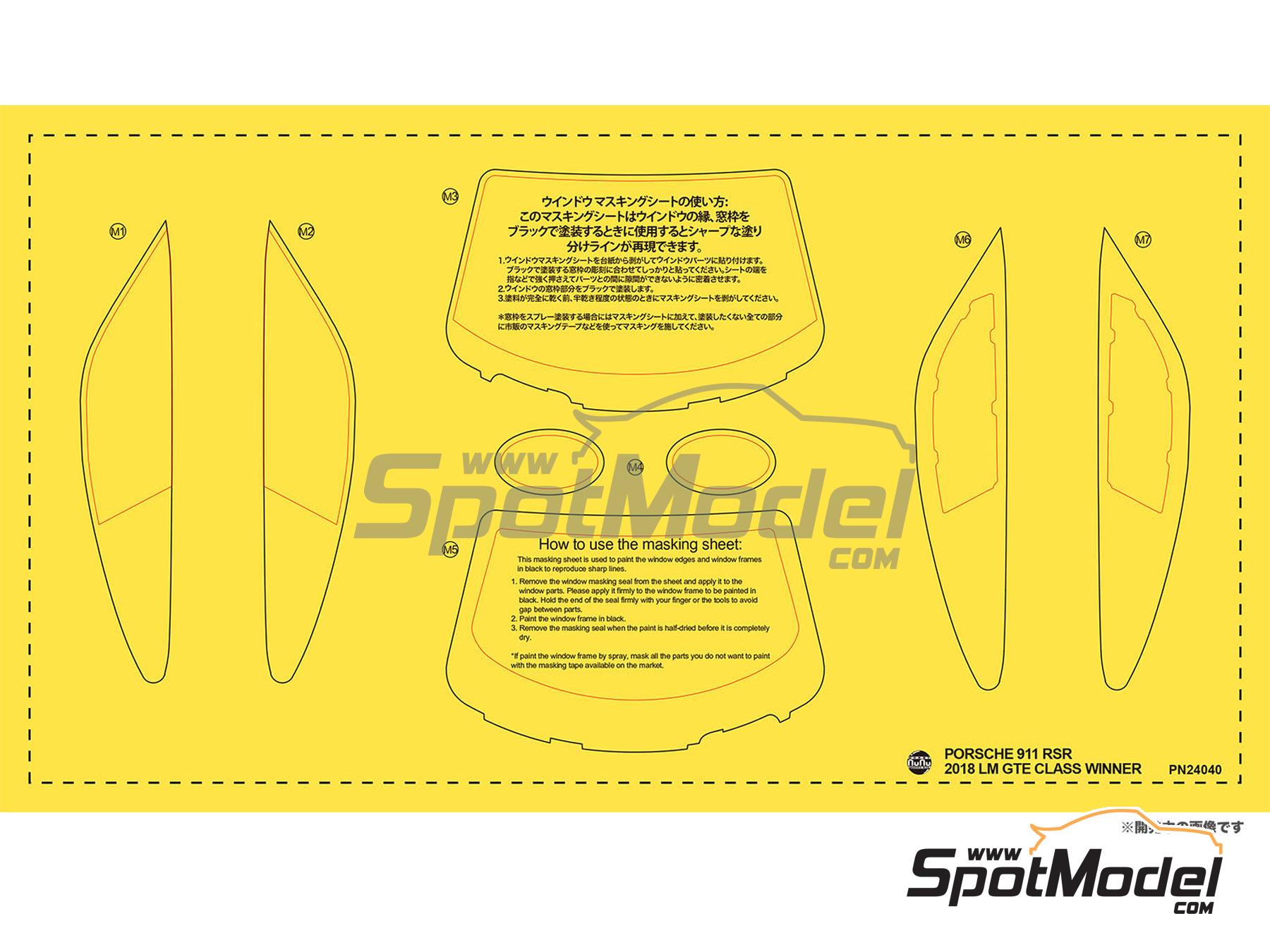 Image 7: Porsche 911 991 GT3 RSR Equipo Porsche GT patrocinado por Pink Pig - 24 Horas de Le Mans 2018 | Maqueta de coche en escala&nbsp;1/24 fabricado por Nunu (ref.&nbsp;PN24040, tambien 4545782089585)