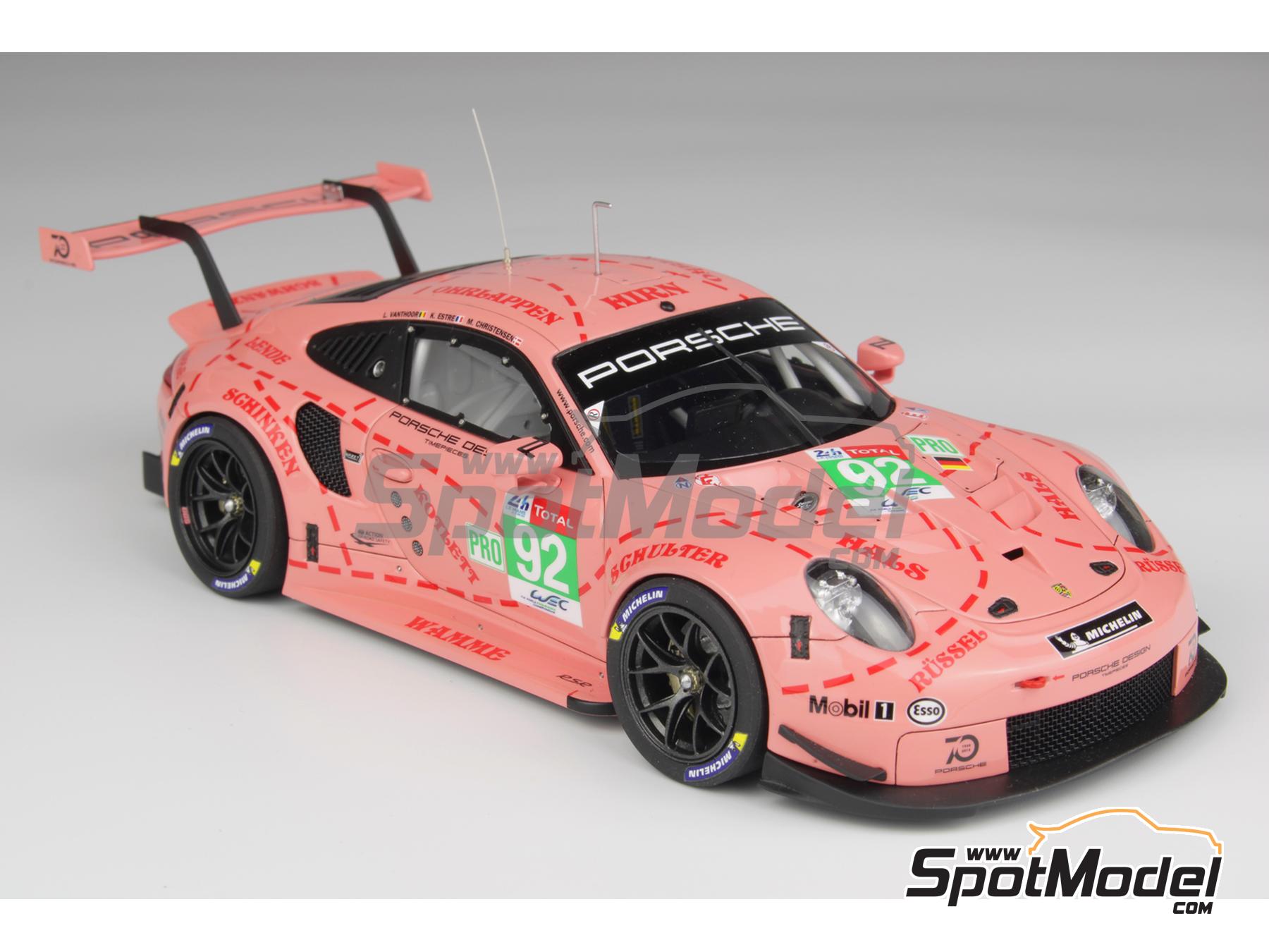 Image 9: Porsche 911 991 GT3 RSR Equipo Porsche GT patrocinado por Pink Pig - 24 Horas de Le Mans 2018 | Maqueta de coche en escala&nbsp;1/24 fabricado por Nunu (ref.&nbsp;PN24040, tambien 4545782089585)