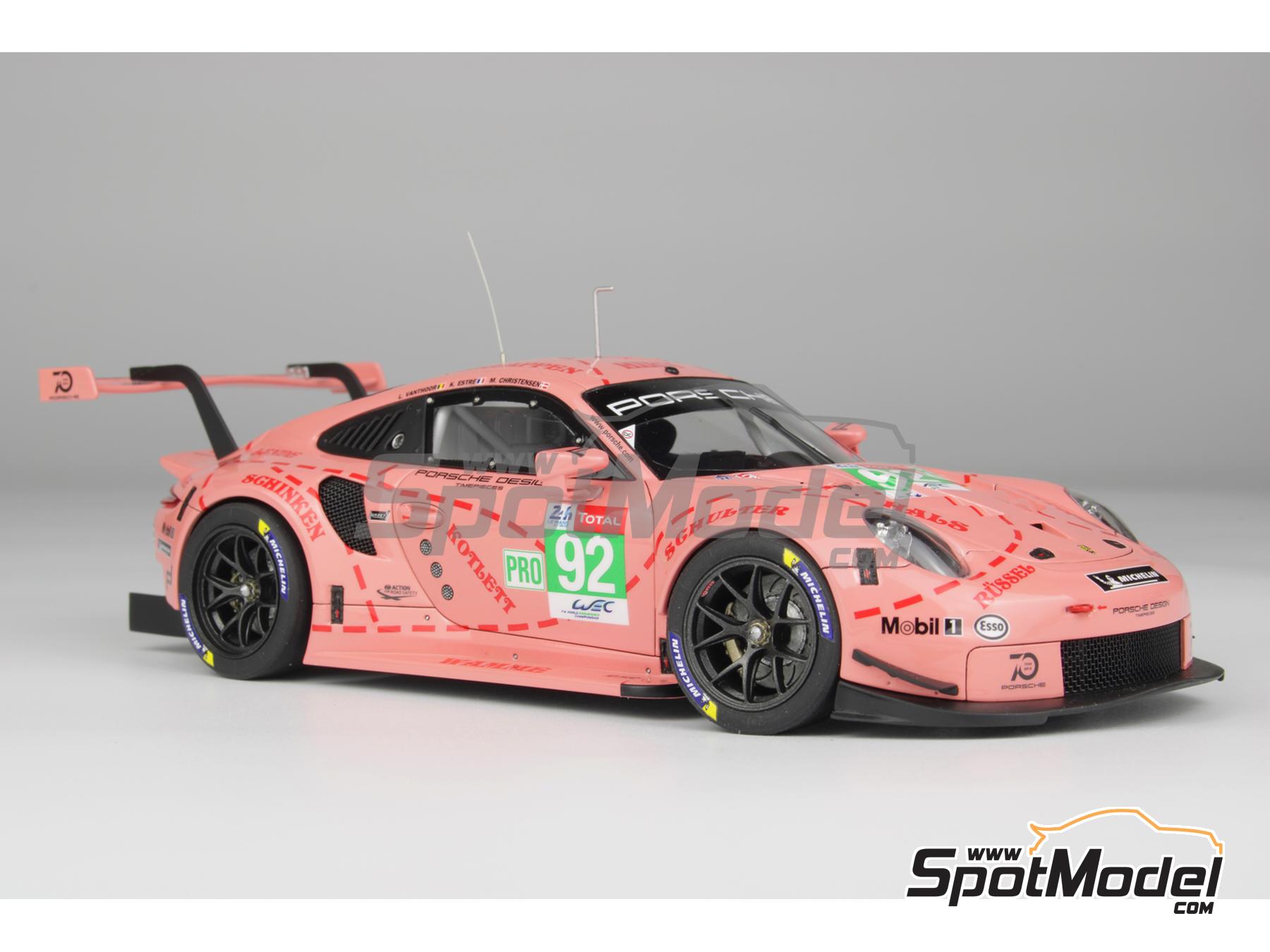 Image 10: Porsche 911 991 GT3 RSR Equipo Porsche GT patrocinado por Pink Pig - 24 Horas de Le Mans 2018 | Maqueta de coche en escala&nbsp;1/24 fabricado por Nunu (ref.&nbsp;PN24040, tambien 4545782089585)