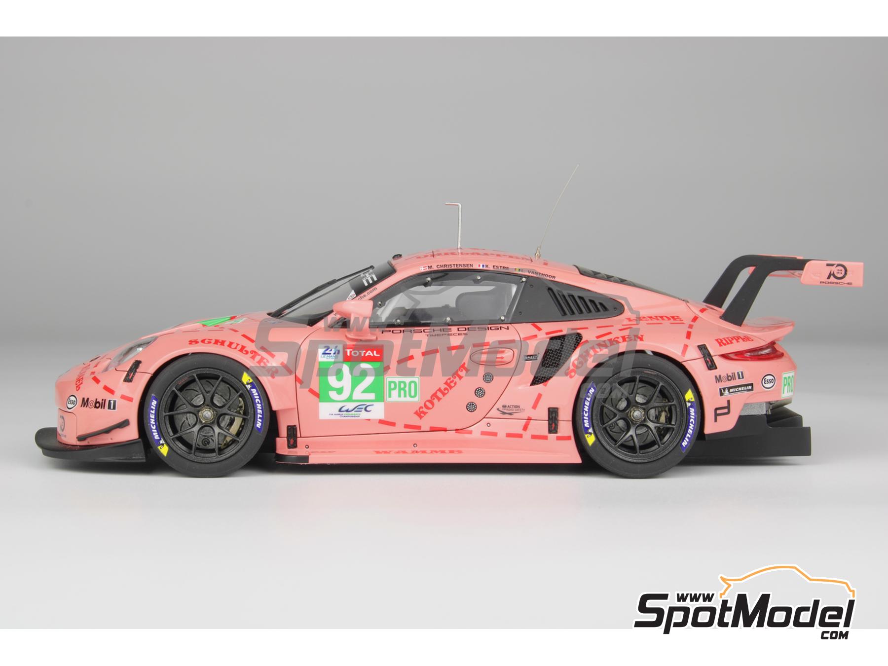 Image 11: Porsche 911 991 GT3 RSR Equipo Porsche GT patrocinado por Pink Pig - 24 Horas de Le Mans 2018 | Maqueta de coche en escala&nbsp;1/24 fabricado por Nunu (ref.&nbsp;PN24040, tambien 4545782089585)