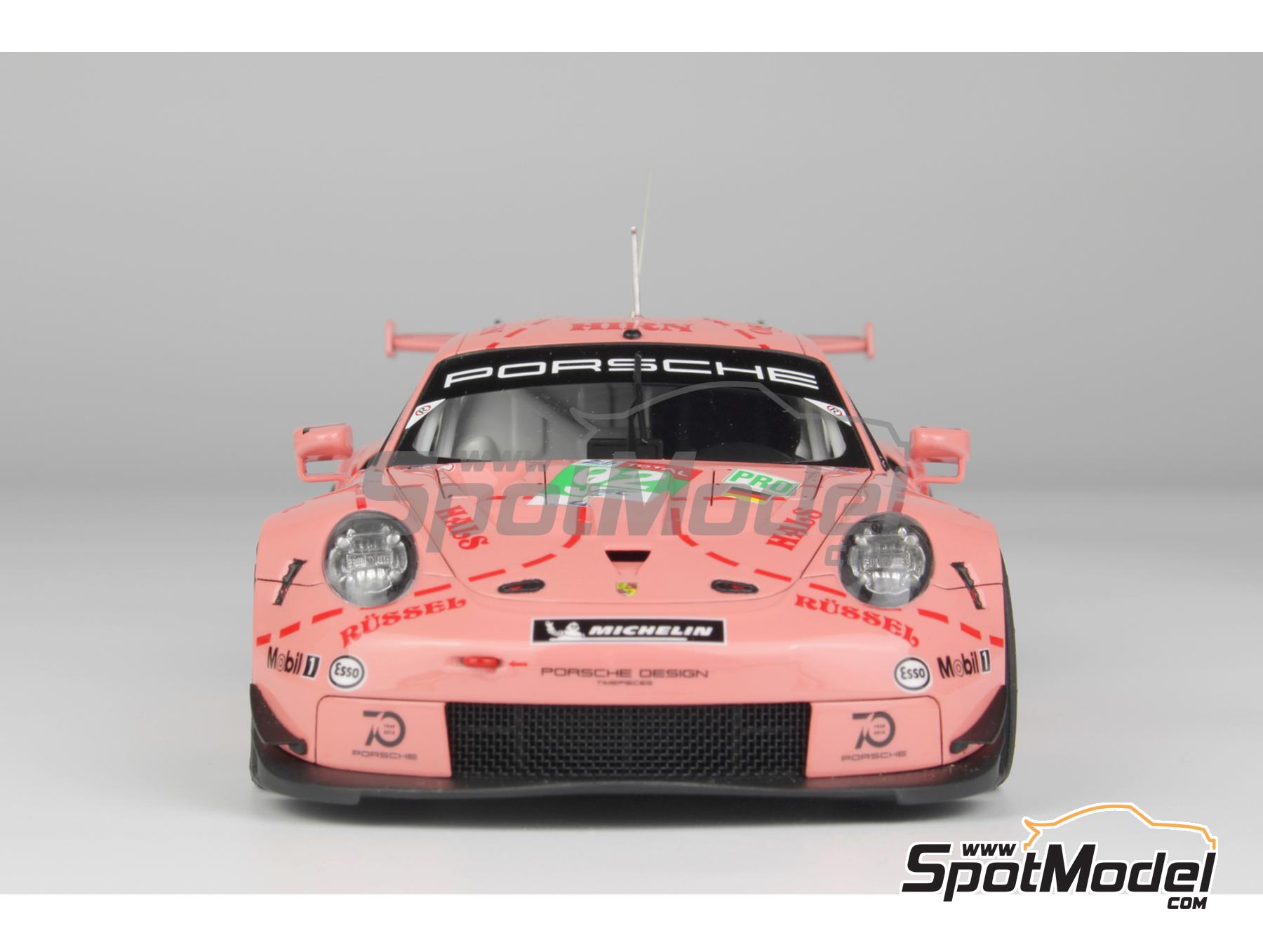 Image 12: Porsche 911 991 GT3 RSR Equipo Porsche GT patrocinado por Pink Pig - 24 Horas de Le Mans 2018 | Maqueta de coche en escala&nbsp;1/24 fabricado por Nunu (ref.&nbsp;PN24040, tambien 4545782089585)