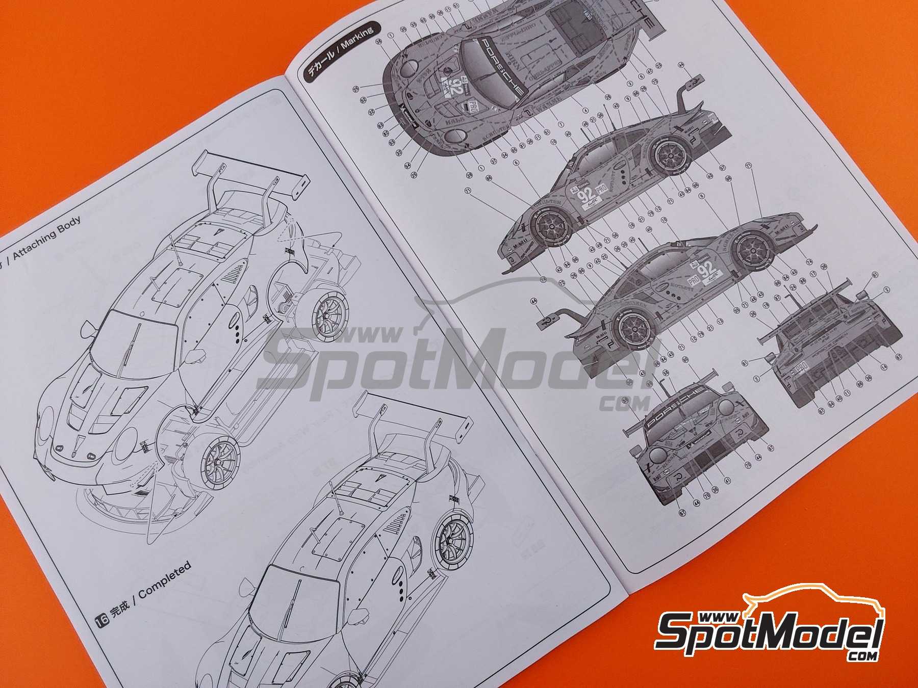 Image 27: Porsche 911 991 GT3 RSR Equipo Porsche GT patrocinado por Pink Pig - 24 Horas de Le Mans 2018 | Maqueta de coche en escala&nbsp;1/24 fabricado por Nunu (ref.&nbsp;PN24040, tambien 4545782089585)