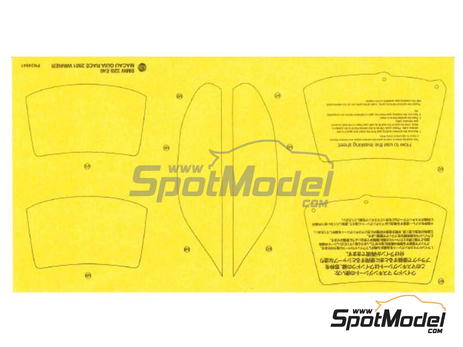 Image 5: BMW 320i E46 Carly Motors Team sponsored by Watsons Water - Guia Race of Macau 2001 | Car scale model kit in 1/24 scale manufactured by Nunu (ref. PN24041, also 4545782084658)