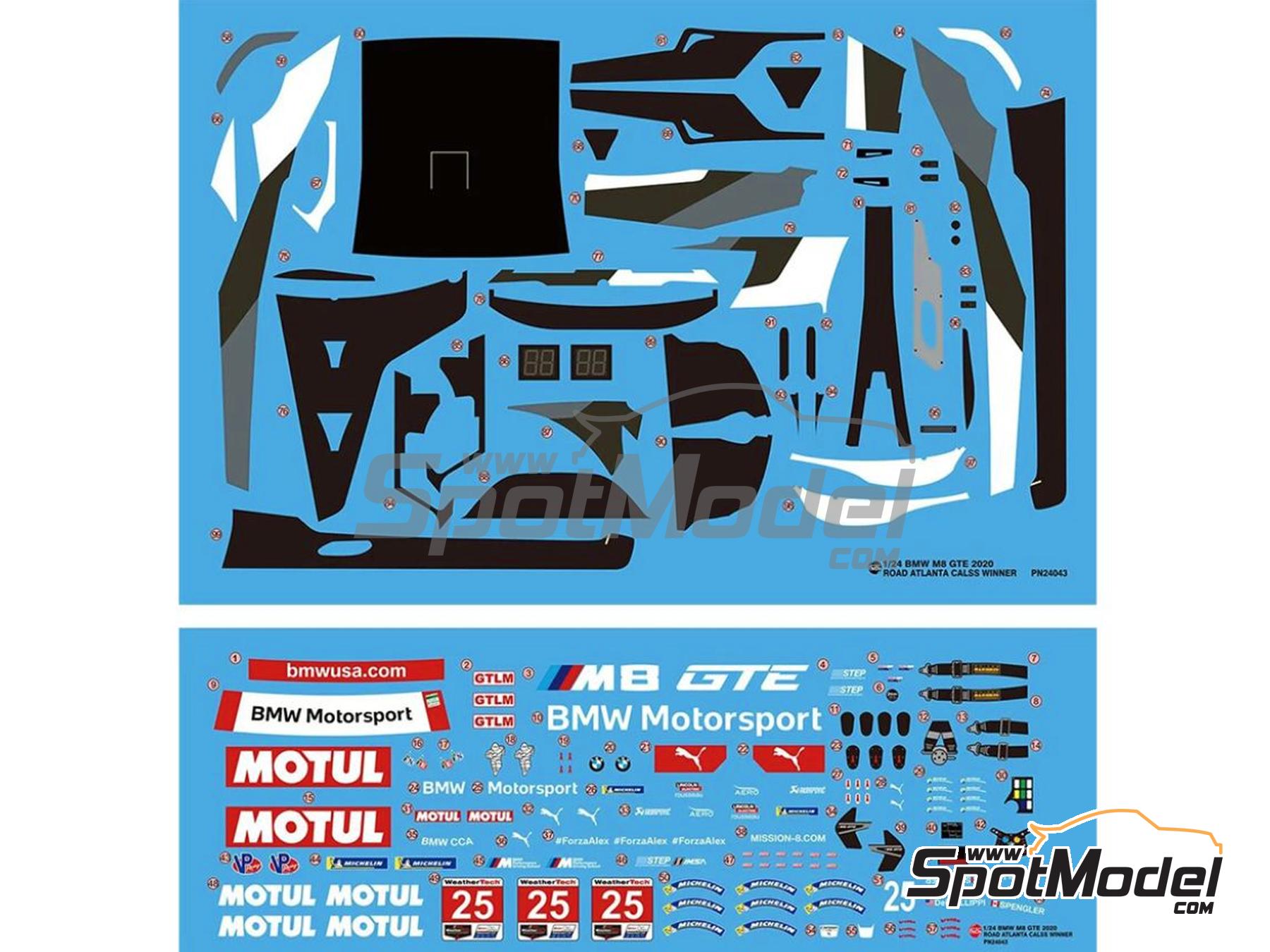 Image 7: BMW M8 GTE Equipo BMW Motorsport RLL patrocinado por Motul - 6 Horas Road Atlanta 2020 | Maqueta de coche en escala&nbsp;1/24 fabricado por Nunu (ref.&nbsp;PN24043, tambien 4545782089325)