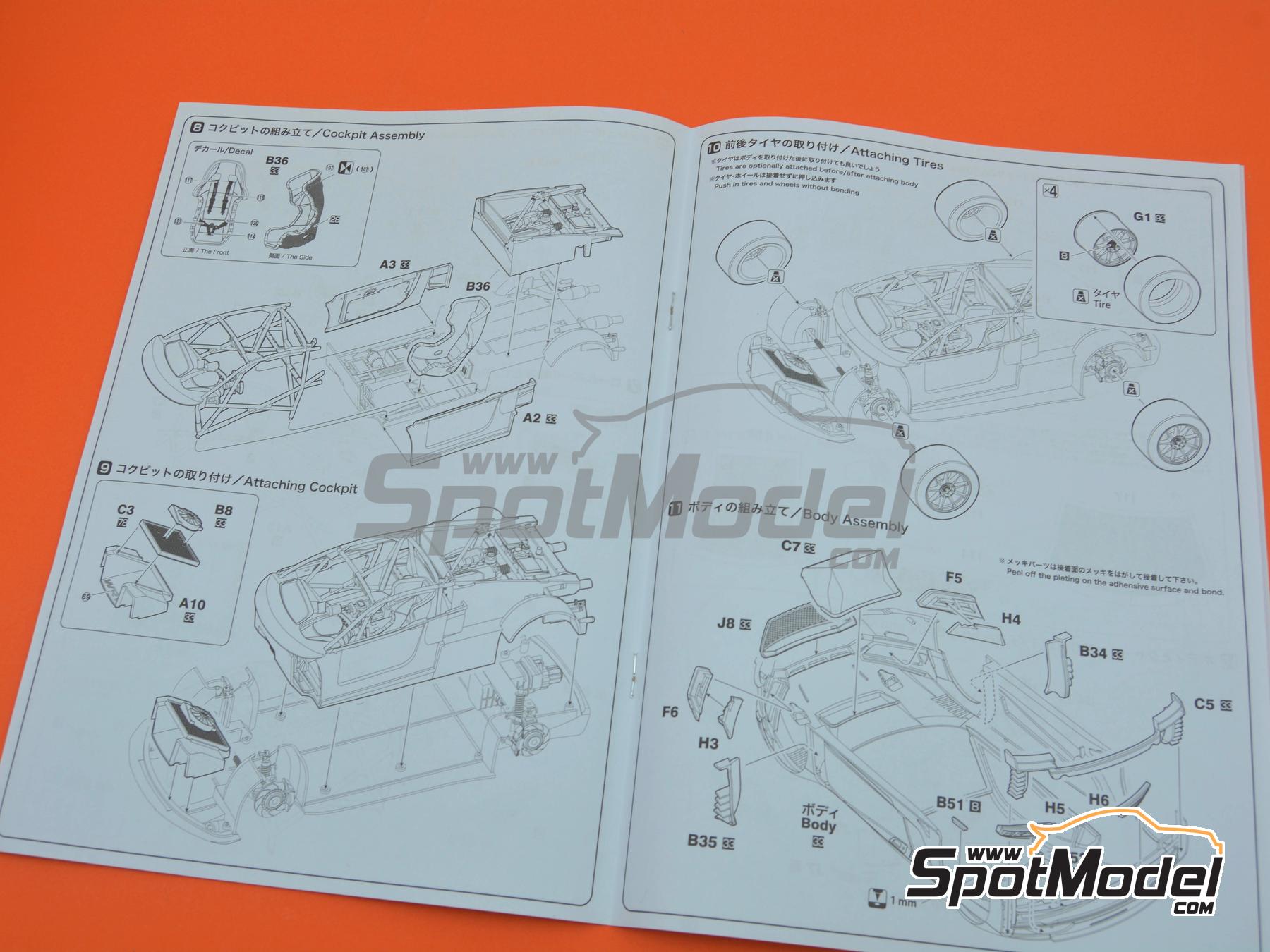 Image 13: Audi R8 LMS GT3 Evo II WRT Team sponsored by Skechers - GT World Challenge Europe 2022 | Car scale model kit in 1/24 scale manufactured by Nunu (ref. PN24044, also 9588882826228)