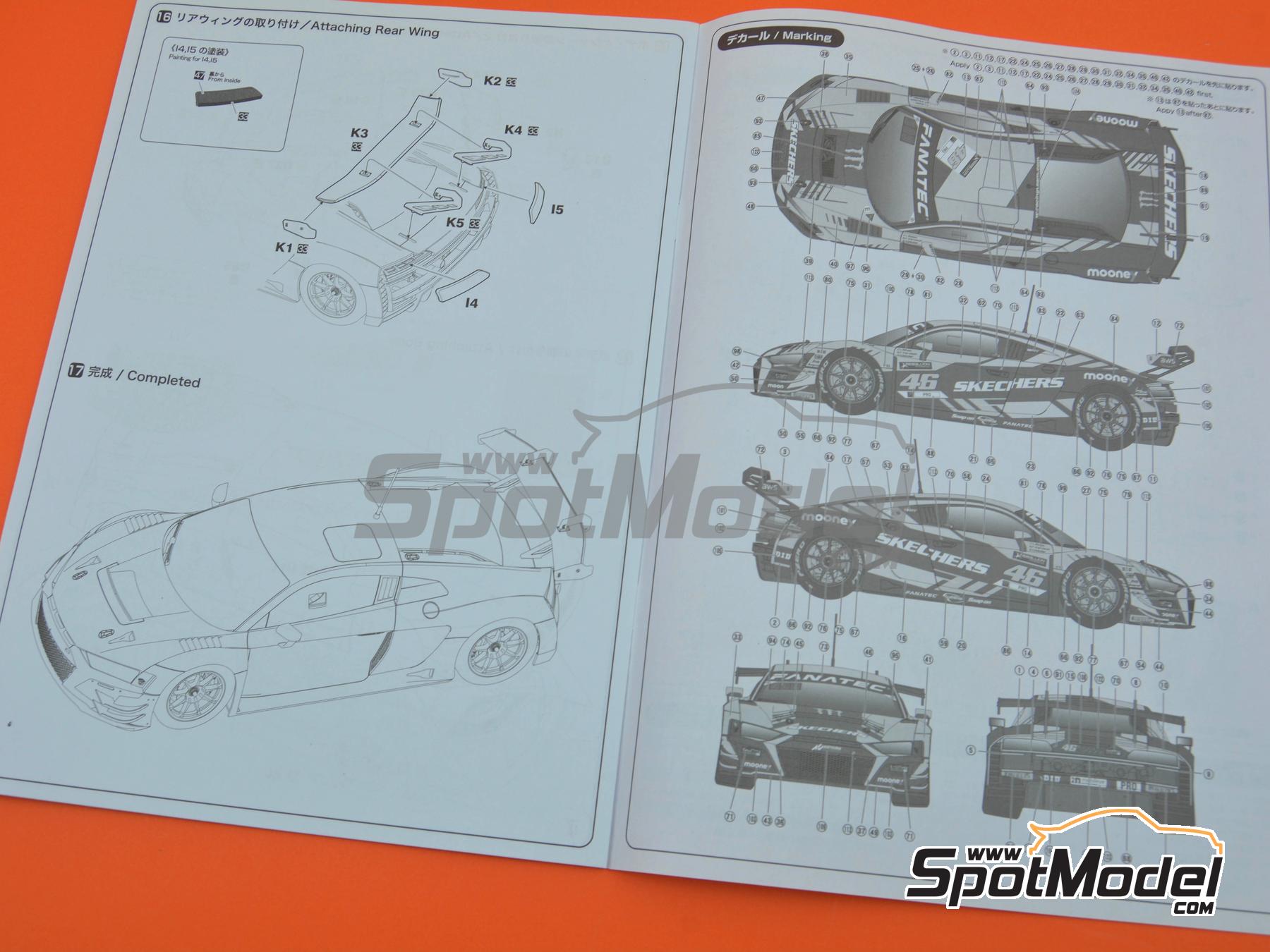 Image 14: Audi R8 LMS GT3 Evo II WRT Team sponsored by Skechers - GT World Challenge Europe 2022 | Car scale model kit in 1/24 scale manufactured by Nunu (ref. PN24044, also 9588882826228)
