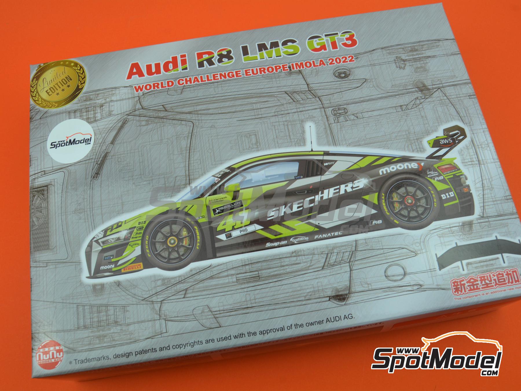 Image 16: Audi R8 LMS GT3 Evo II WRT Team sponsored by Skechers - GT World Challenge Europe 2022 | Car scale model kit in 1/24 scale manufactured by Nunu (ref. PN24044, also 9588882826228)