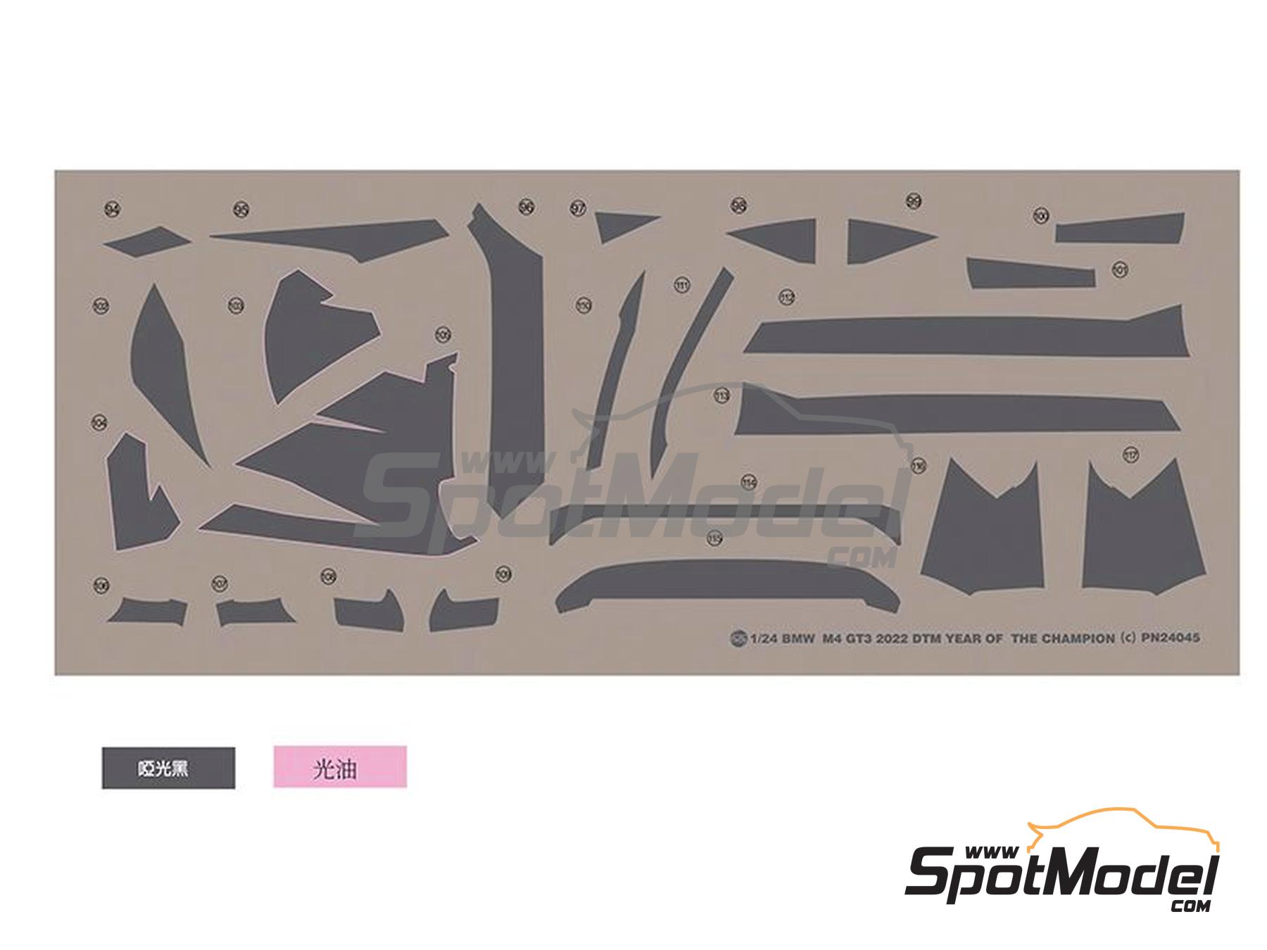 Image 18: BMW M4 GT3 Schubert Motorsport Team sponsored by Shell Helix - DTM - Deutsche Tourenwagen Masters 2022 | Car scale model kit in 1/24 scale manufactured by Nunu (ref.&nbsp;PN24045, also 4545782114454)