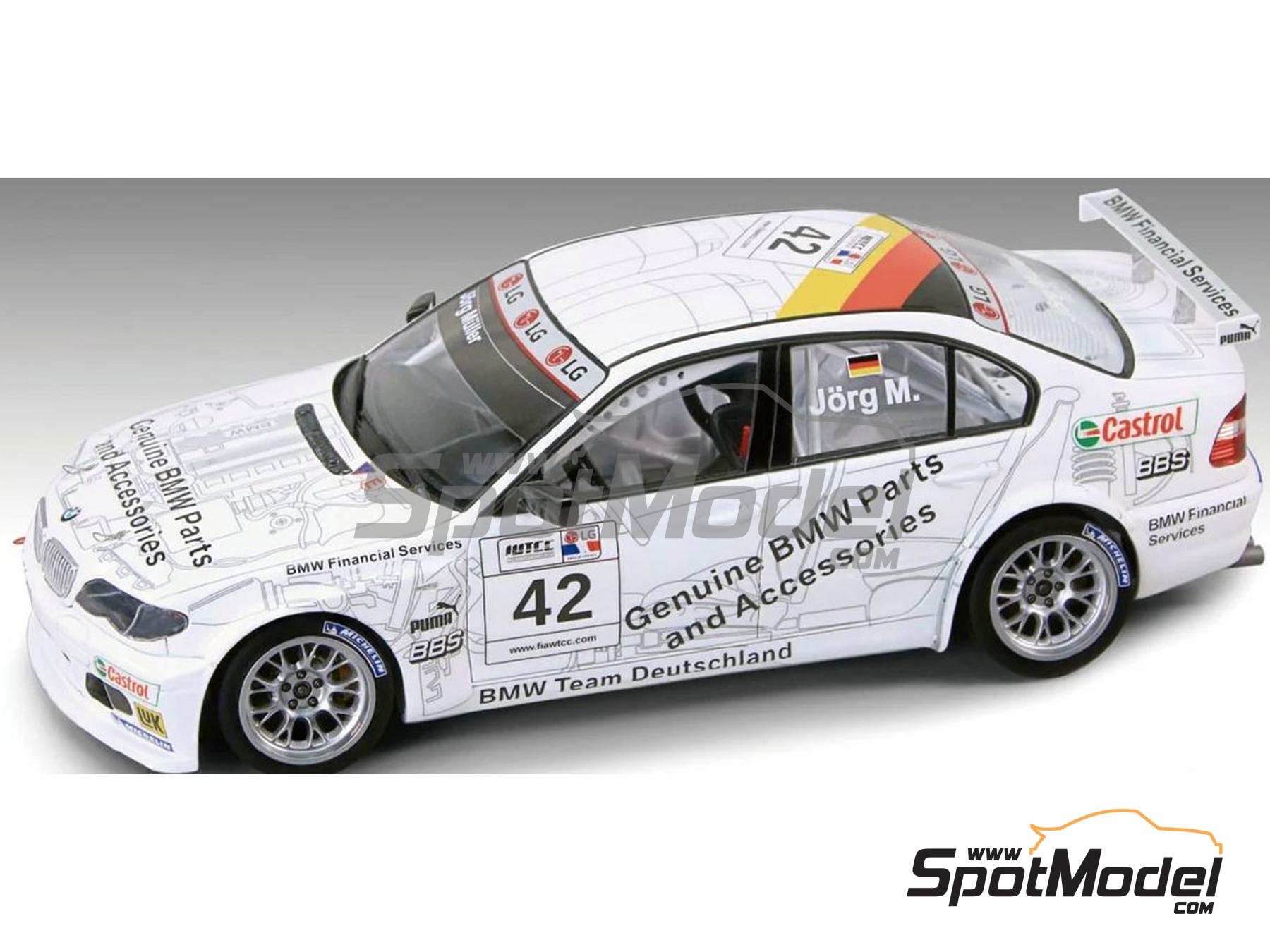 Image 2: BMW 320i E46 BMW Deutschland Team sponsored by Genuine BMW Parts - World Touring Car Championship (WTCC) 2005 | Car scale model kit in 1/24 scale manufactured by Nunu (ref.&nbsp;PN24047, also 4545782123944 and NU-24047)