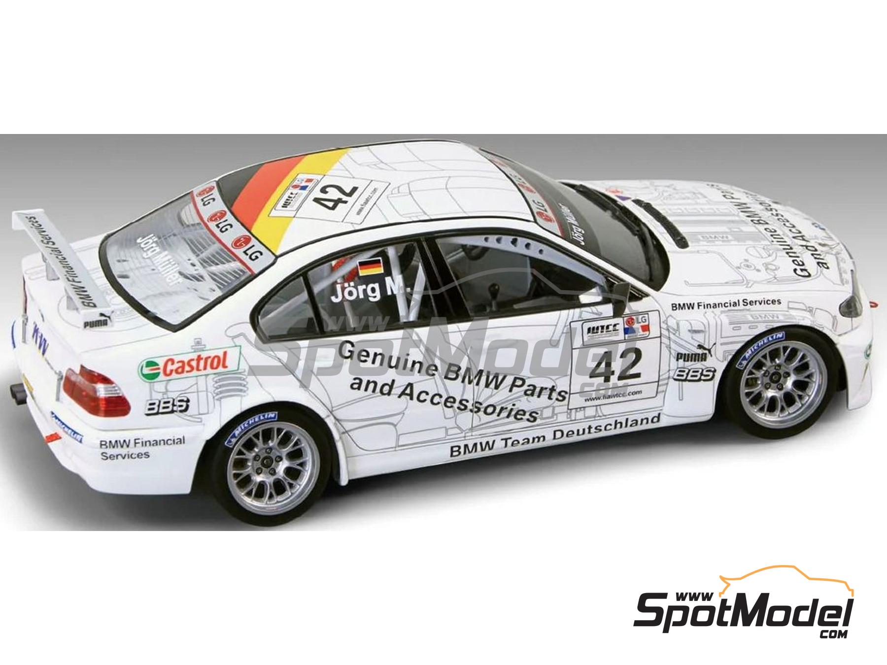 Image 3: BMW 320i E46 BMW Deutschland Team sponsored by Genuine BMW Parts - World Touring Car Championship (WTCC) 2005 | Car scale model kit in 1/24 scale manufactured by Nunu (ref.&nbsp;PN24047, also 4545782123944 and NU-24047)