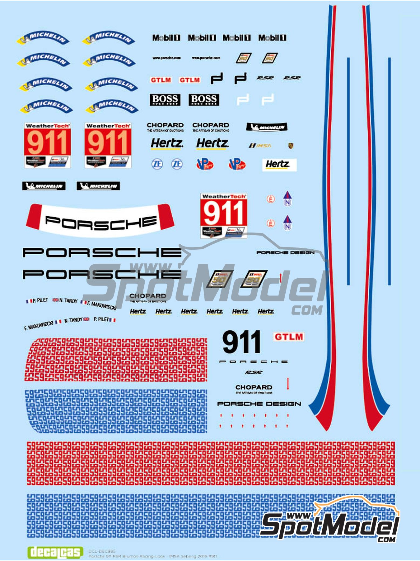 Race Numbers Sticker Decals  1/12 1/10 scale 