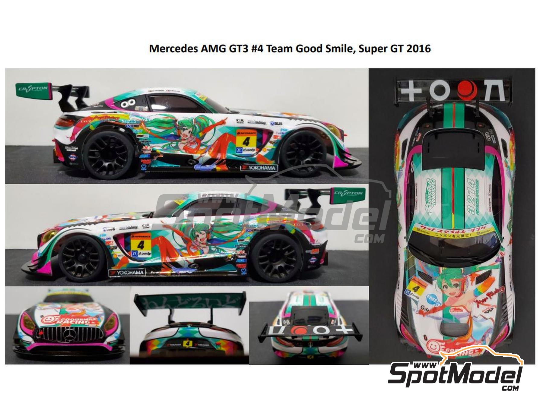 Image 1: Mercedes AMG GT3 Equipo Good Smile - Super GT Champion 2016 | Decoraci&oacute;n en escala&nbsp;1/27 , dise&ntilde;ado por OlivierSD  y  fabricado por Print Lab Decals (ref.&nbsp;PLB2-025099)