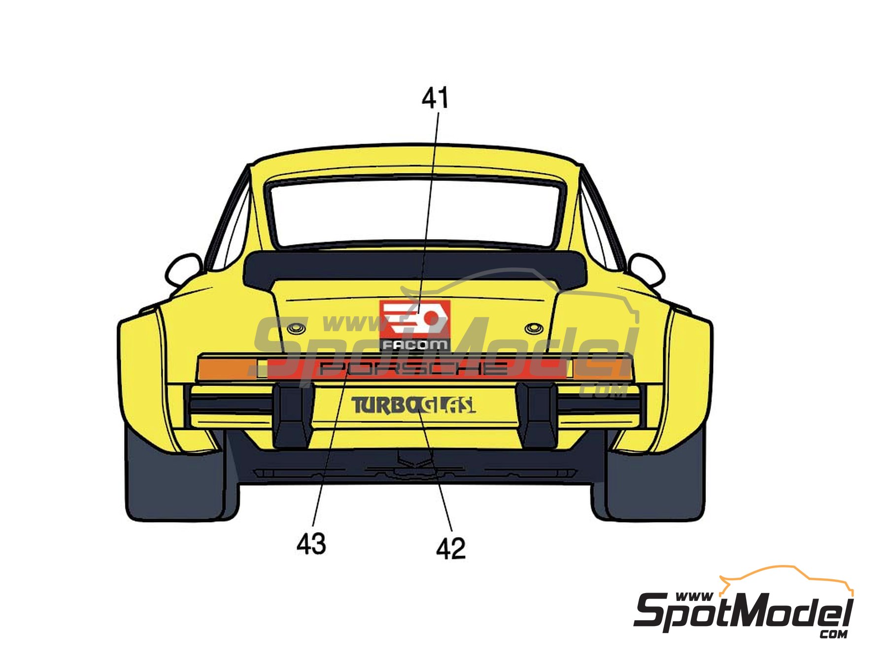 Image 5: Porsche 934 Turbo RSR - 24 Horas de Le Mans 1980 | Decoraci&oacute;n en escala&nbsp;1/24 , dise&ntilde;ado por J Banks  y  fabricado por Print Lab Decals (ref.&nbsp;PLB2-187186)