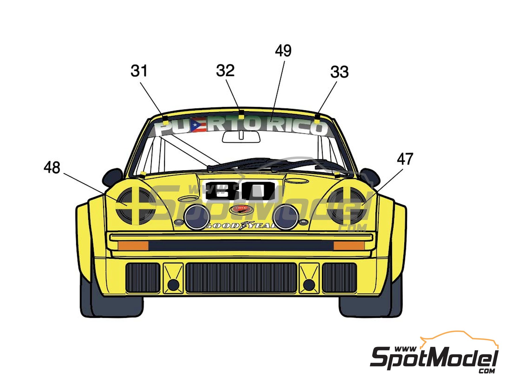 Image 6: Porsche 934 Turbo RSR - 24 Horas de Le Mans 1980 | Decoraci&oacute;n en escala&nbsp;1/24 , dise&ntilde;ado por J Banks  y  fabricado por Print Lab Decals (ref.&nbsp;PLB2-187186)