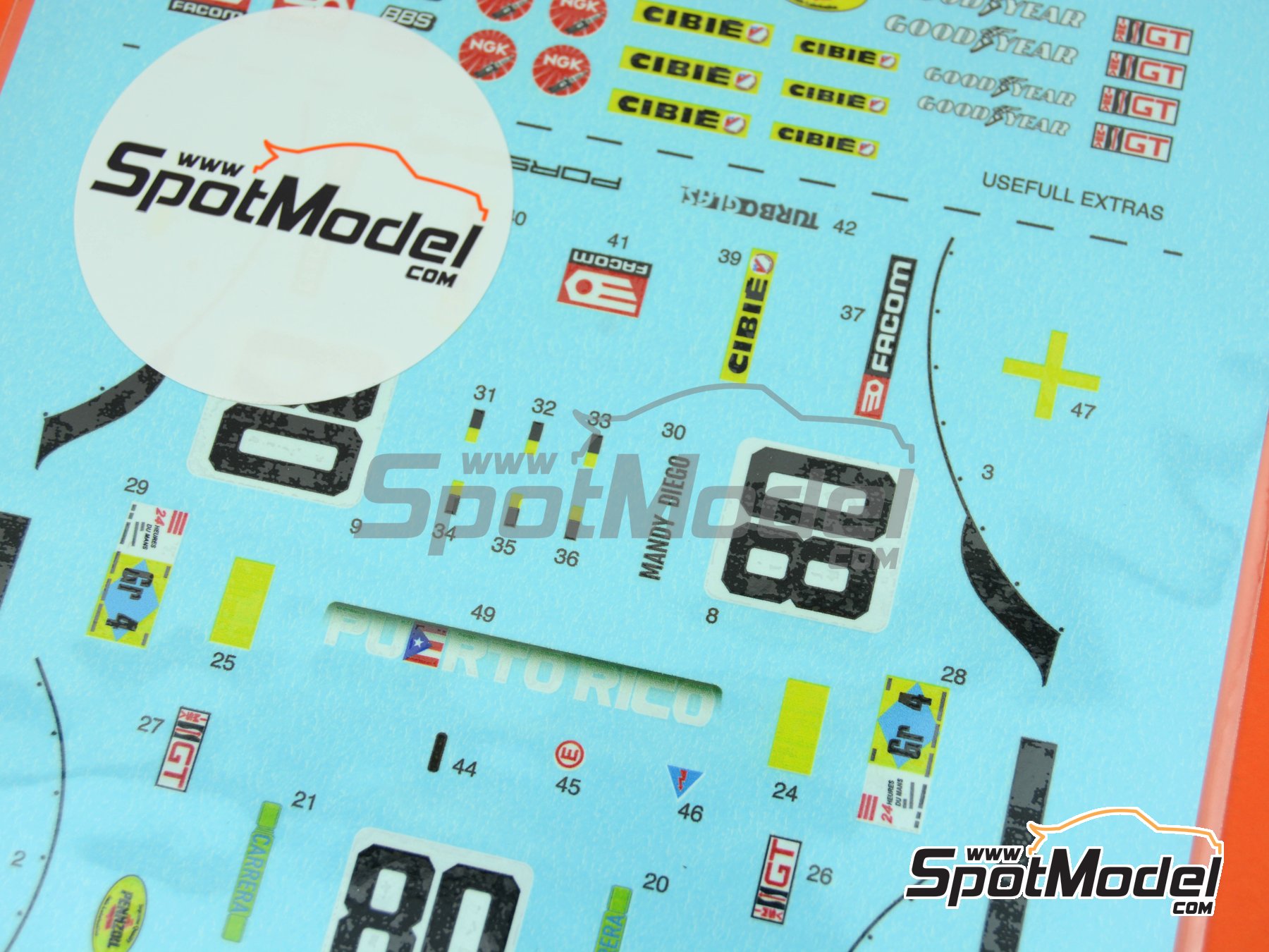 Image 11: Porsche 934 Turbo RSR - 24 Horas de Le Mans 1980 | Decoraci&oacute;n en escala&nbsp;1/24 , dise&ntilde;ado por J Banks  y  fabricado por Print Lab Decals (ref.&nbsp;PLB2-187186)