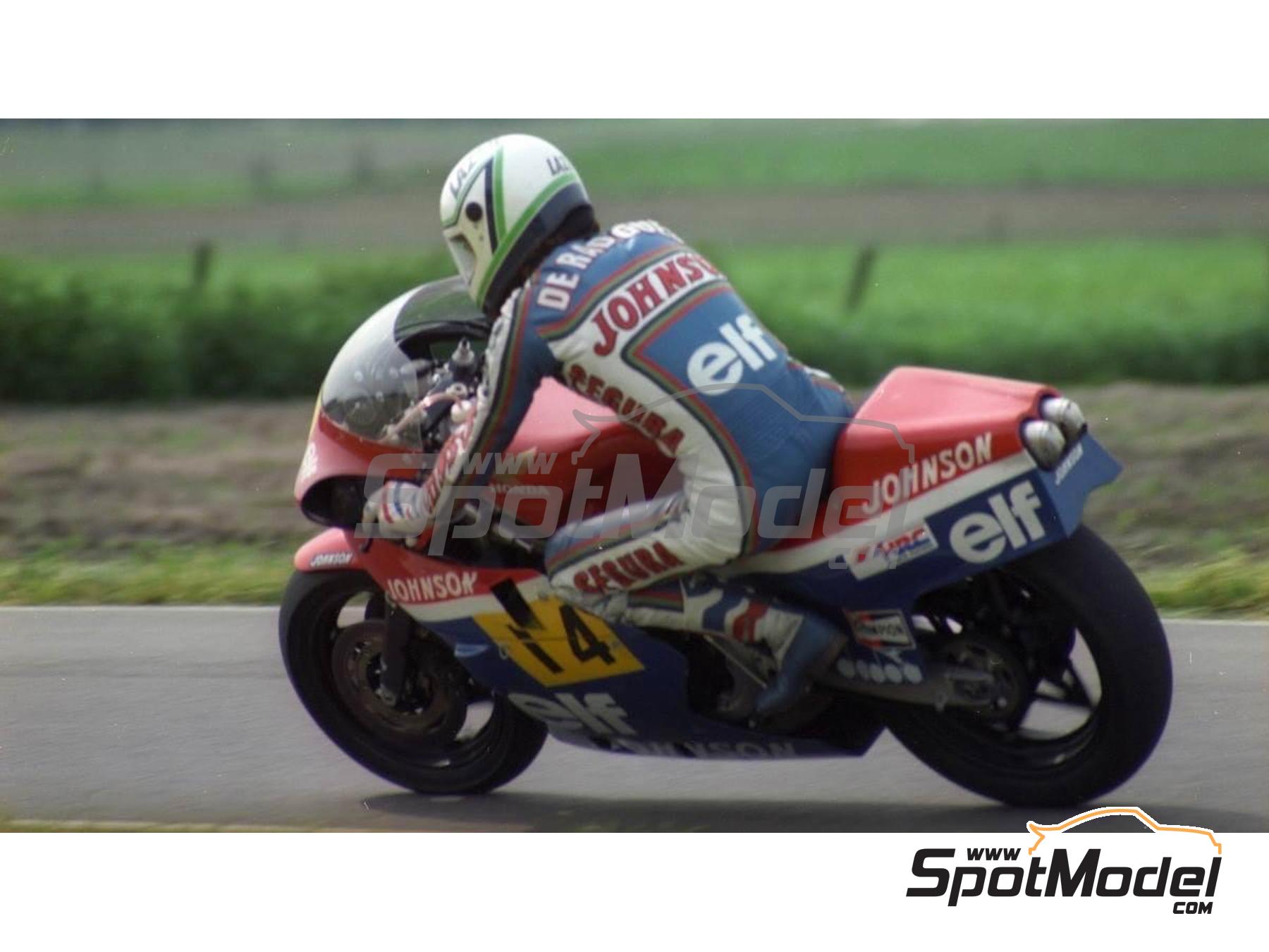 Image 3: Honda RS 500 sponsored by ELF - Imola Moto Grand Prix 1983 | Marking / livery in 1/12 scale , designed by Screendesign  and  manufactured by Print Lab Decals (ref.&nbsp;PLB2-214192)