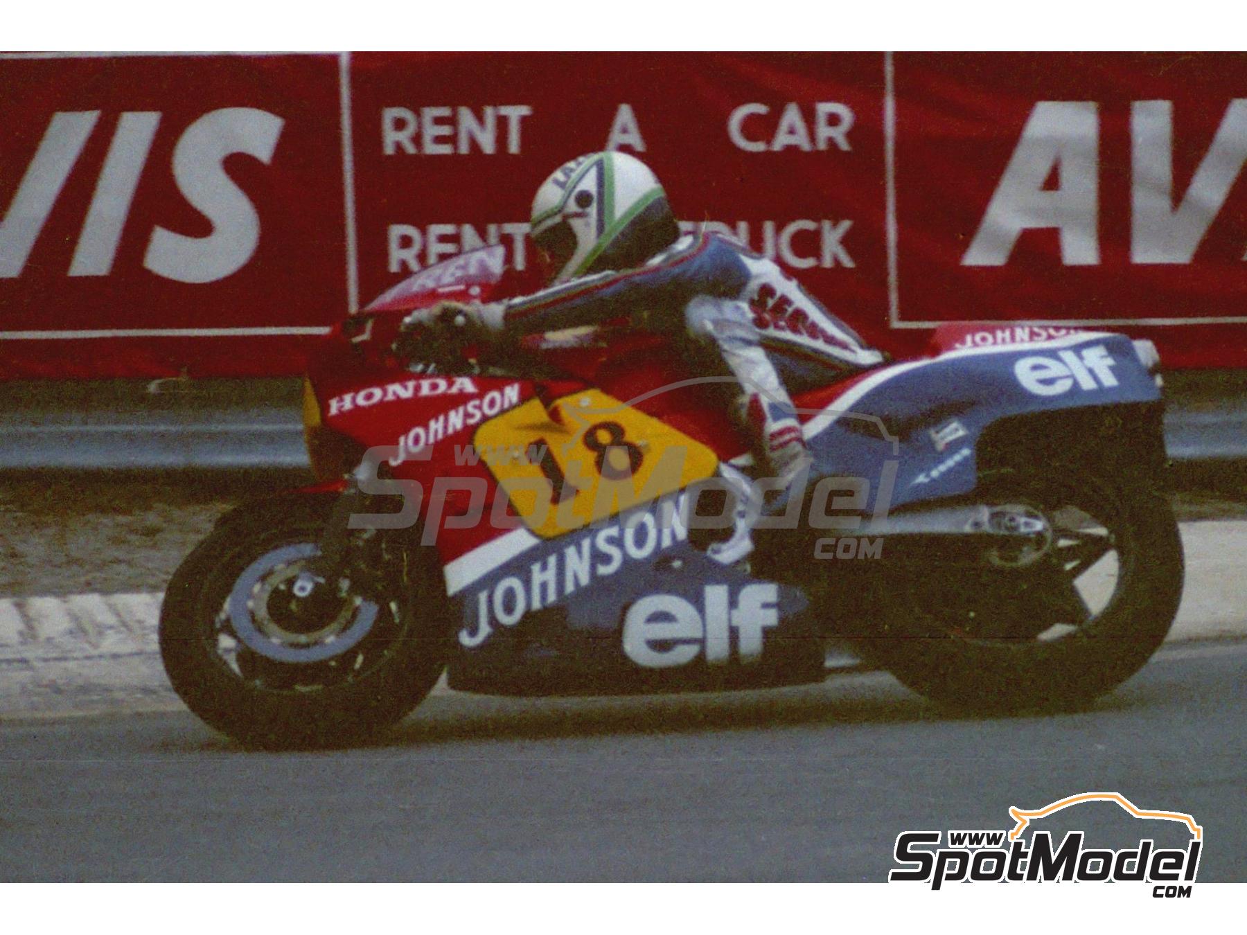 Image 5: Honda RS 500 sponsored by ELF - Imola Moto Grand Prix 1983 | Marking / livery in 1/12 scale , designed by Screendesign  and  manufactured by Print Lab Decals (ref.&nbsp;PLB2-214192)