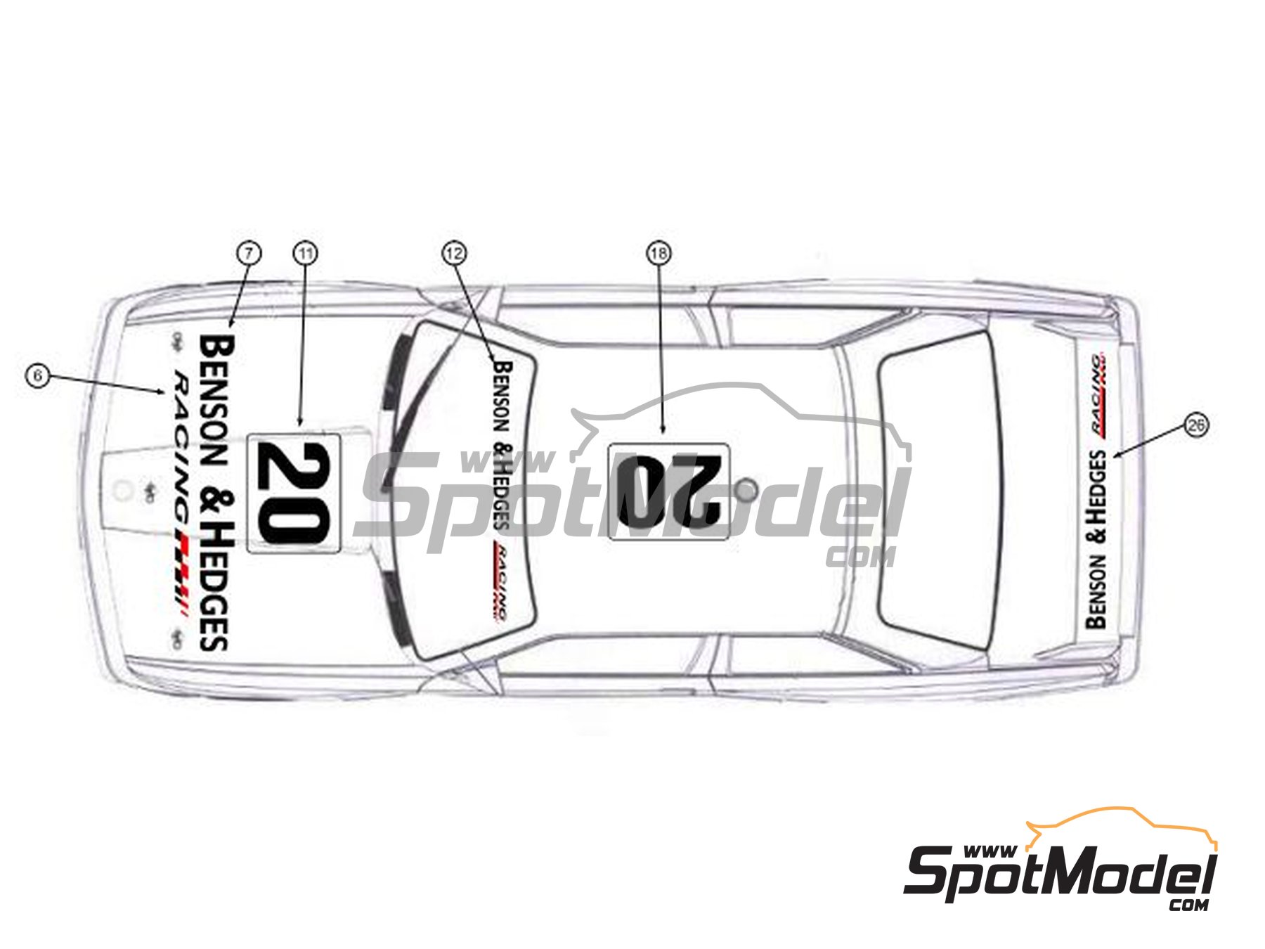 Image 2: BMW M3 E30 sponsored by Benson & Hedges - Tooheys 1000 1992 | Marking / livery in 1/24 scale , designed by Tim van Dooremalen  and  manufactured by Print Lab Decals (ref.&nbsp;PLB2-214603)