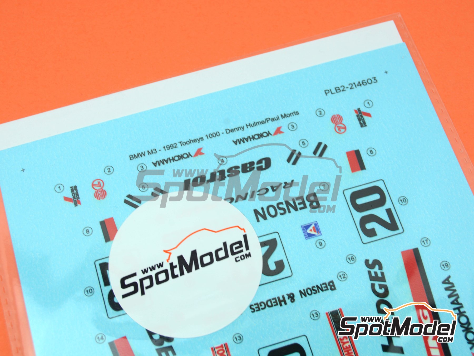 Image 5: BMW M3 E30 sponsored by Benson & Hedges - Tooheys 1000 1992 | Marking / livery in 1/24 scale , designed by Tim van Dooremalen  and  manufactured by Print Lab Decals (ref.&nbsp;PLB2-214603)