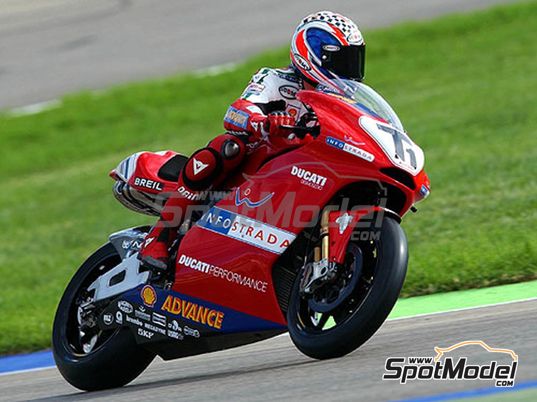 Image 8: Ducati Desmosedici GP4 - Press version 2003 | Marking / livery in 1/12 scale , designed by Screendesign  and  manufactured by Print Lab Decals (ref.&nbsp;PLB2-315206)