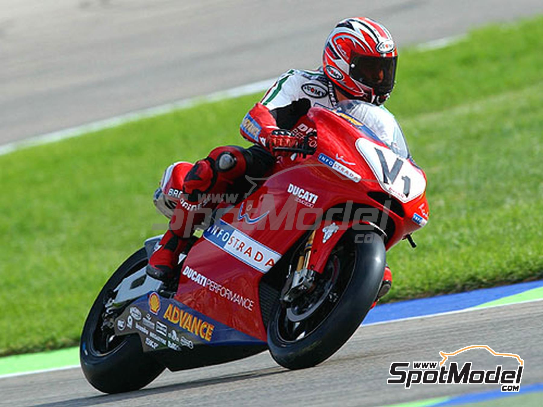 Image 9: Ducati Desmosedici GP4 - Press version 2003 | Marking / livery in 1/12 scale , designed by Screendesign  and  manufactured by Print Lab Decals (ref.&nbsp;PLB2-315206)