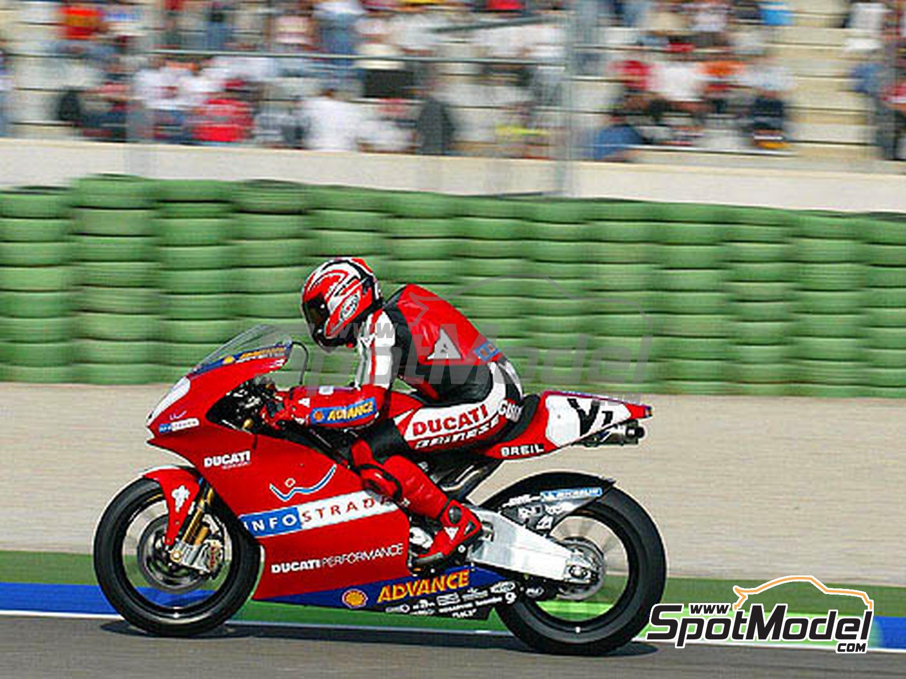 Image 11: Ducati Desmosedici GP4 - Press version 2003 | Marking / livery in 1/12 scale , designed by Screendesign  and  manufactured by Print Lab Decals (ref.&nbsp;PLB2-315206)