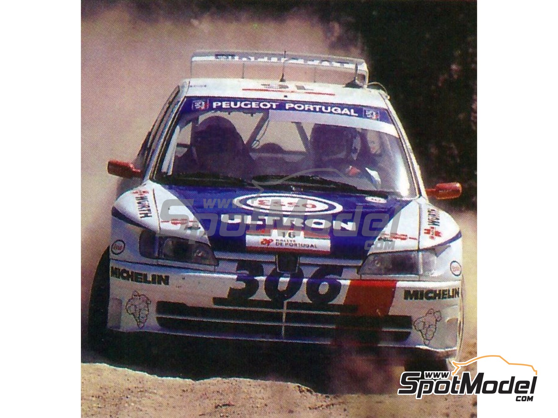 Image 1: Peugeot 306 Maxi Evo II Peugeot Portugal Team - TAP Portugal Rallye 1997 | Marking / livery in 1/24 scale , designed by Jorge Pinho  and  manufactured by Print Lab Decals (ref.&nbsp;PLB2-326362)