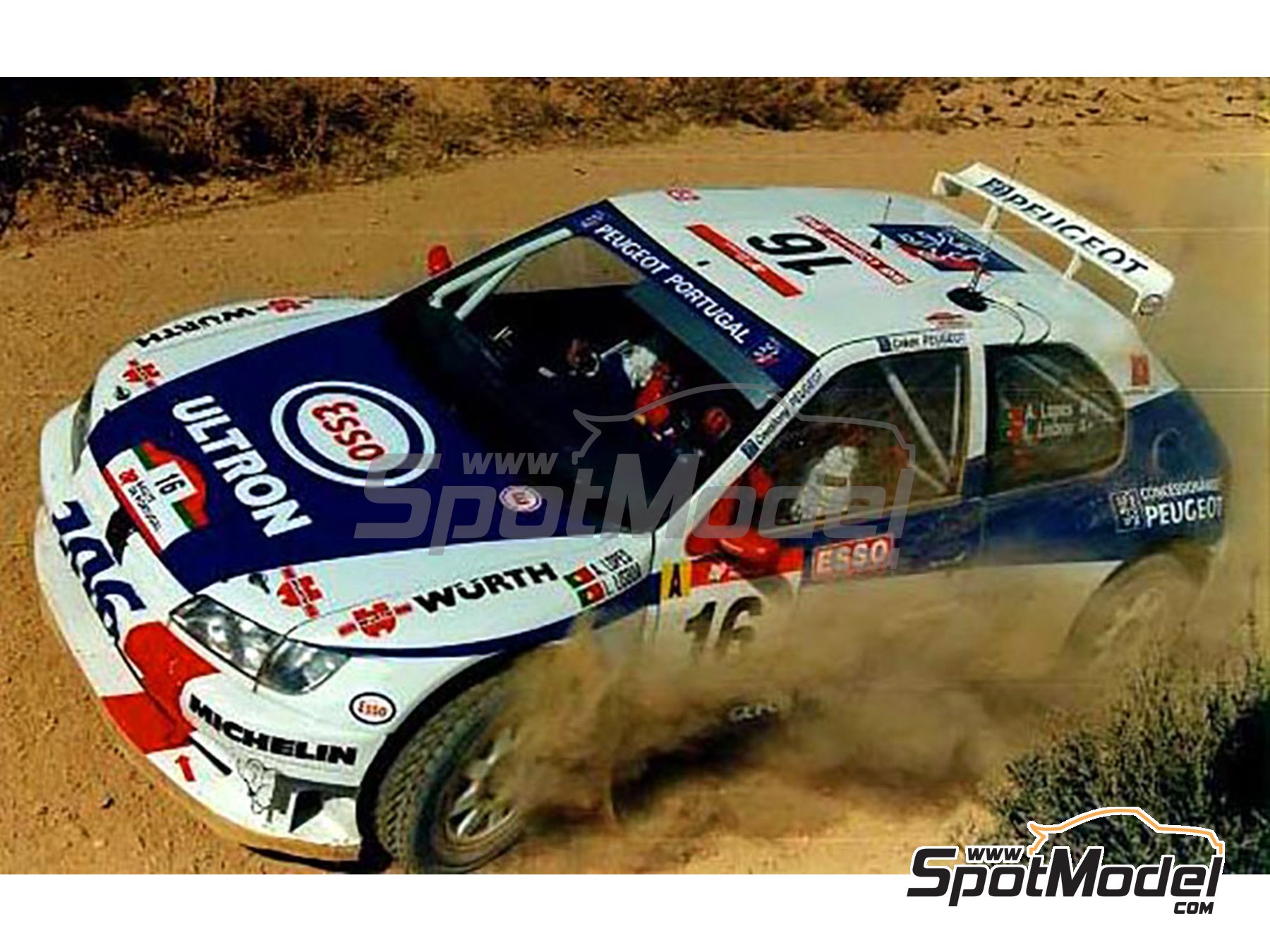 Image 3: Peugeot 306 Maxi Evo II Peugeot Portugal Team - TAP Portugal Rallye 1997 | Marking / livery in 1/24 scale , designed by Jorge Pinho  and  manufactured by Print Lab Decals (ref.&nbsp;PLB2-326362)