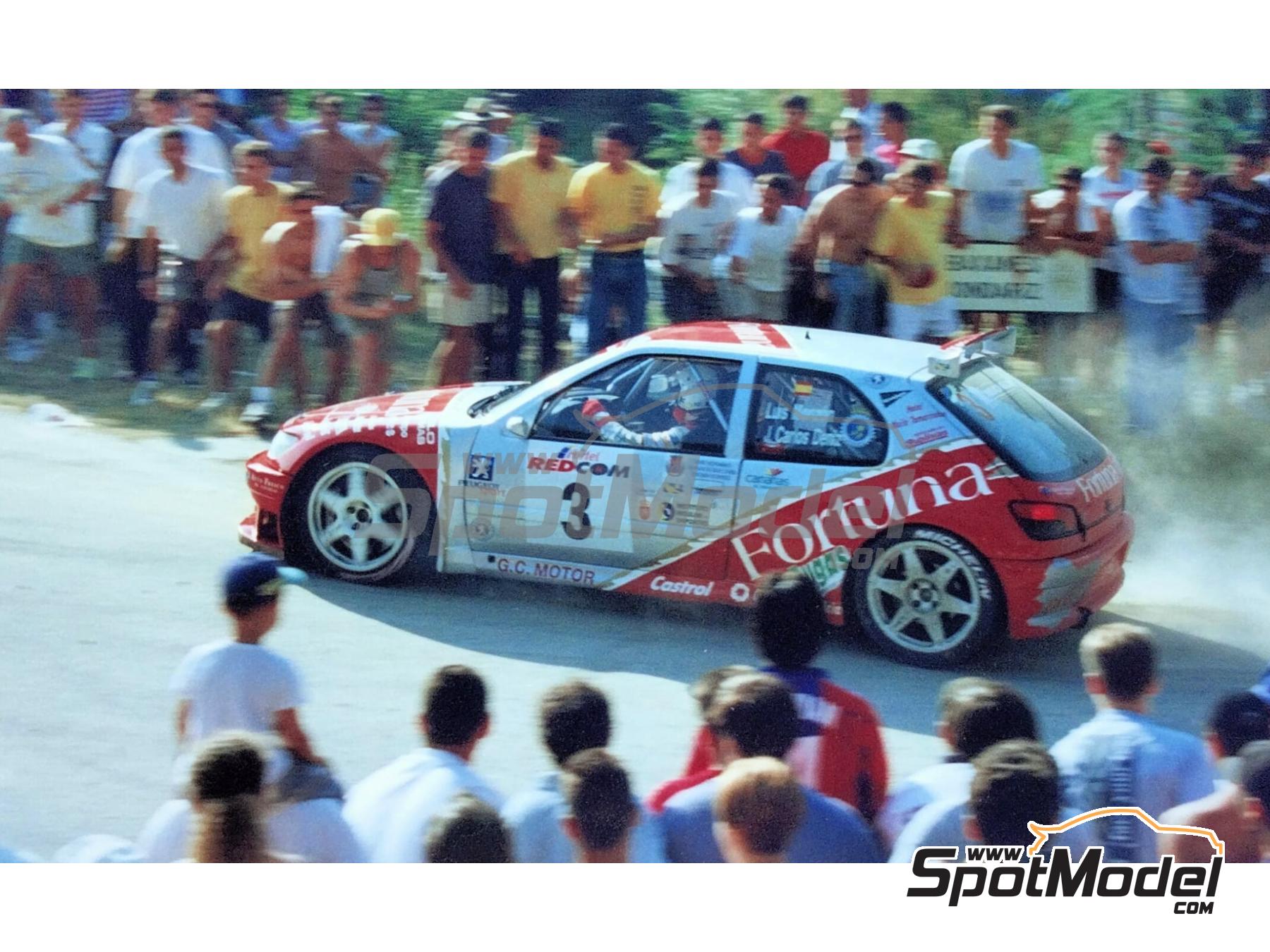 Image 2: Peugeot 306 Kit Car Equipo BMR Racing patrocinado por Fortuna - Rally Internacional Rias Baixas 1999 | Decoraci&oacute;n en escala&nbsp;1/24 , dise&ntilde;ado por Leo Mart&iacute;nez  y  fabricado por Print Lab Decals (ref.&nbsp;PLB2-397721)