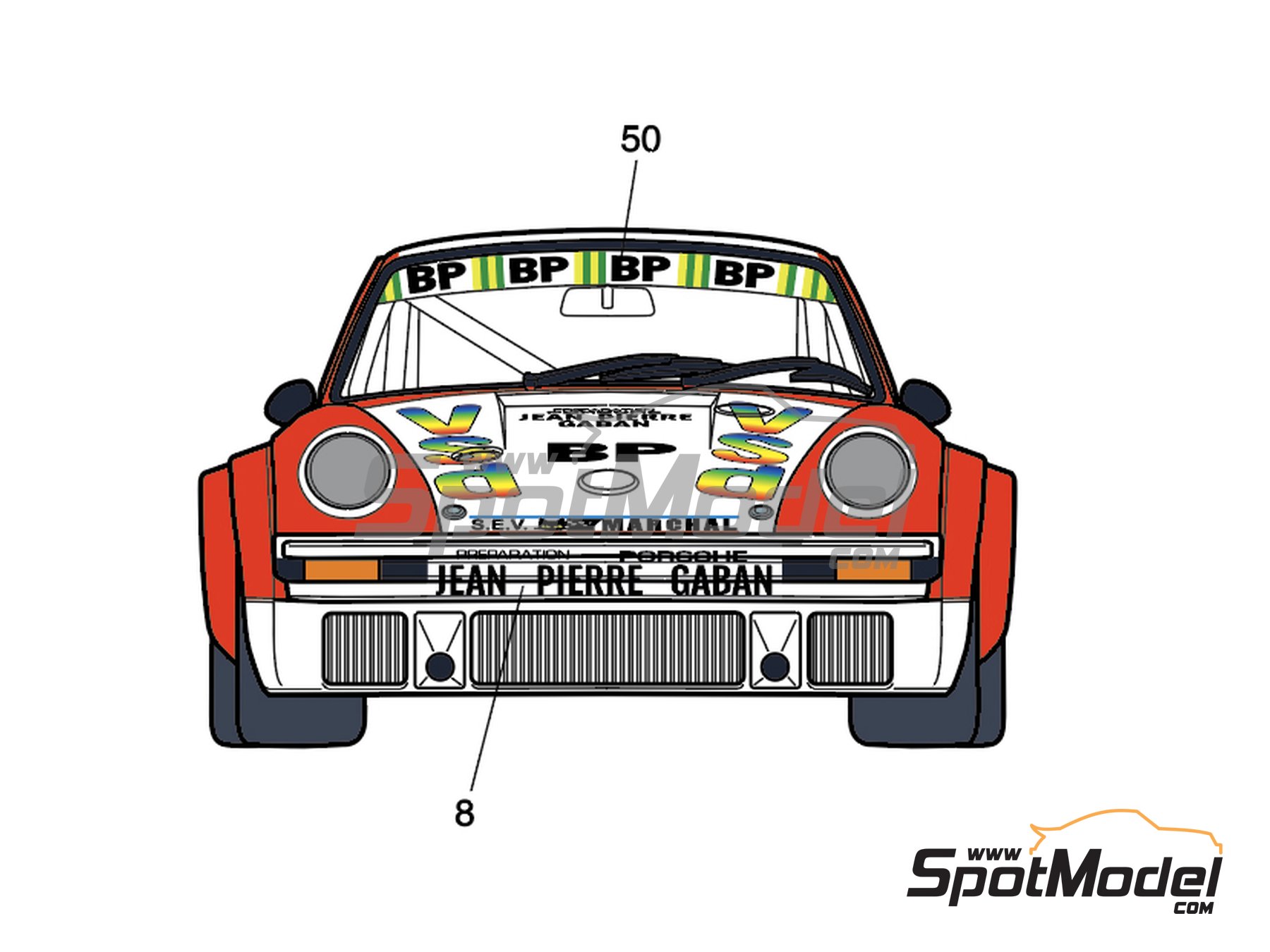 #9 MOMO Porsche 934 1977 1/32nd Scale Slot Car Waterslide Decals 