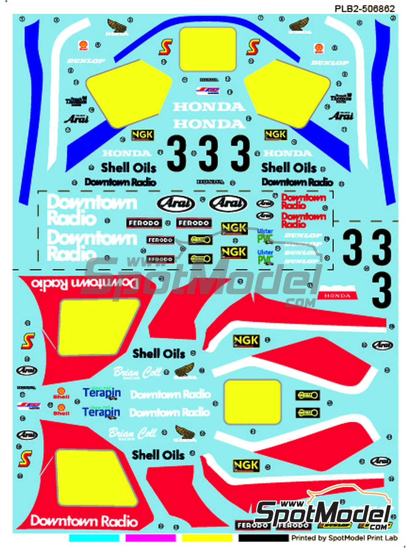 Print Lab Decals PLB2-506862: Marking / livery 1/12 scale - Honda RS ...