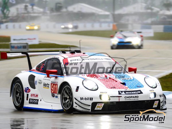 Image 1: Porsche 911 RSR Porsche GT Team sponsored by Brumos-Racing-Look - Sebring 2019 | Marking / livery in 1/24 scale , designed by Decalcas  and  manufactured by Decalcas (ref. DCL-DEC997)
