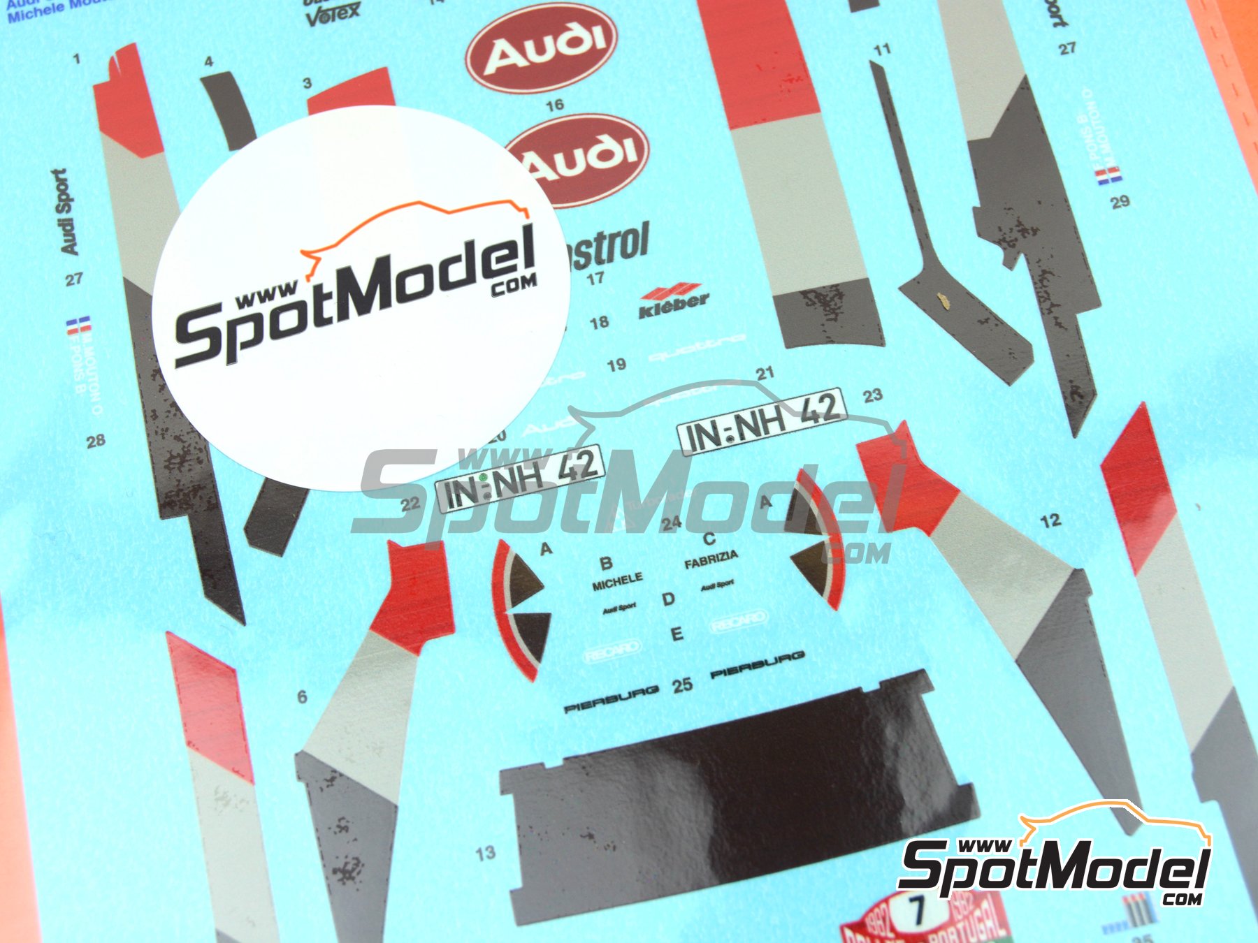 Image 11: Audi Quattro Rally Equipo Audi Sport - Rally de Portugal - Vinho do Porto 1982 | Decoraci&oacute;n en escala&nbsp;1/24 , dise&ntilde;ado por Jorge Pinho  y  fabricado por Print Lab Decals (ref.&nbsp;PLB2-778520)