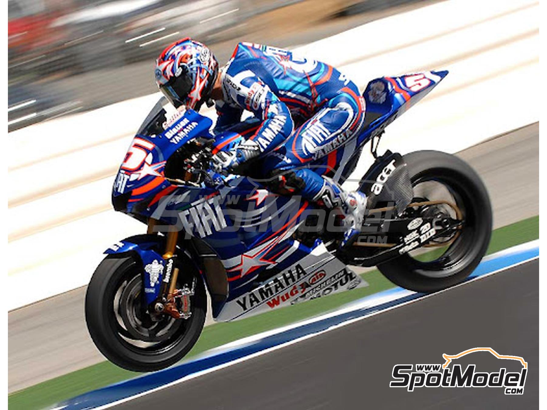 Image 3: Yamaha YZR-M1 Fiat Yamaha Team sponsored by Acer, Wudy - Laguna Seca Moto GP Grand Prix 2007 | Marking / livery in 1/12 scale , designed by Screendesign  and  manufactured by Print Lab Decals (ref. PLB2-889600)