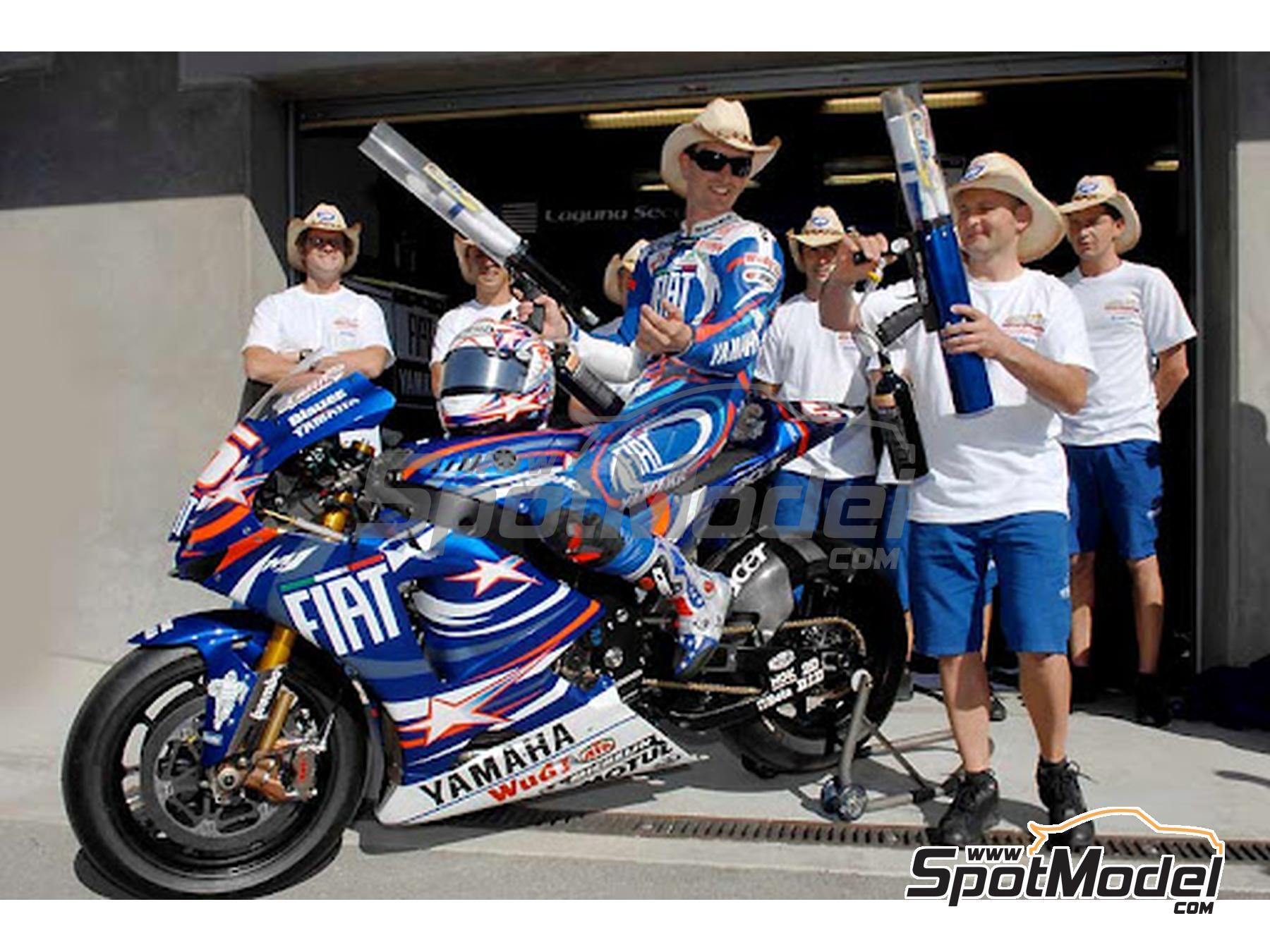 Image 4: Yamaha YZR-M1 Fiat Yamaha Team sponsored by Acer, Wudy - Laguna Seca Moto GP Grand Prix 2007 | Marking / livery in 1/12 scale , designed by Screendesign  and  manufactured by Print Lab Decals (ref. PLB2-889600)