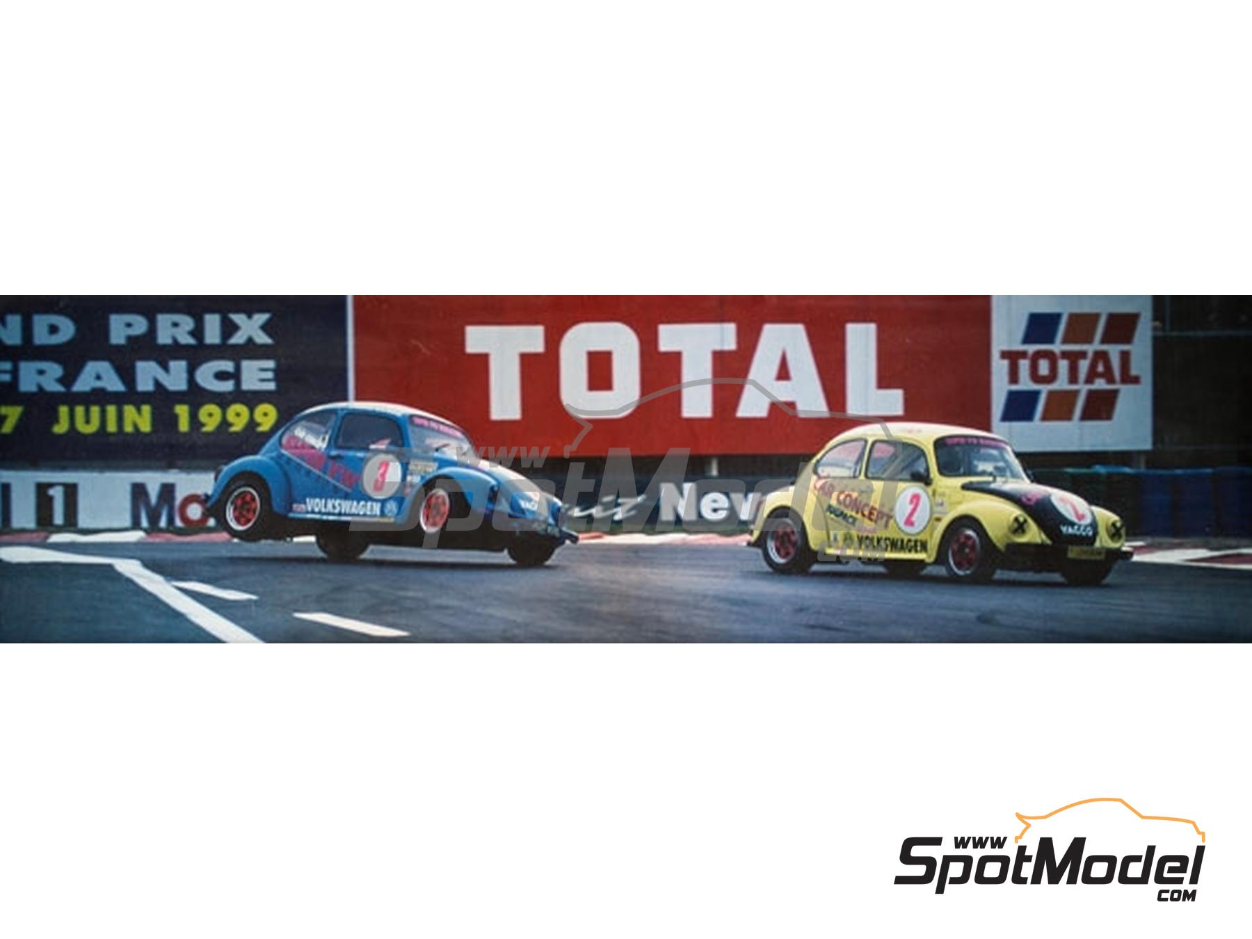 Image 1: Volkswagen Beetle sponsored by Super VW, Car Concept - VW Cup 1998 | Decals in 1/24 scale , designed by Maquettedecox  and  manufactured by Print Lab Decals (ref.&nbsp;PLB2-890528)