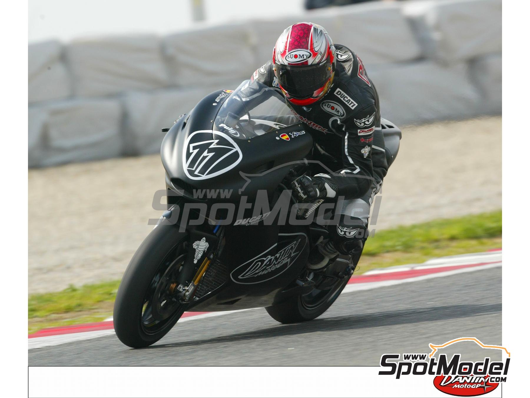 Image 1: Ducati Desmosedici GP4 Dantin MotoGP Team - Test version 2004 | Marking / livery in 1/12 scale , designed by Screendesign  and  manufactured by Print Lab Decals (ref.&nbsp;PLB2-917074)