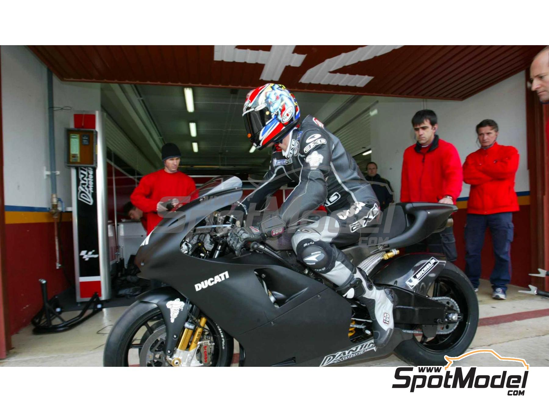 Image 3: Ducati Desmosedici GP4 Dantin MotoGP Team - Test version 2004 | Marking / livery in 1/12 scale , designed by Screendesign  and  manufactured by Print Lab Decals (ref.&nbsp;PLB2-917074)