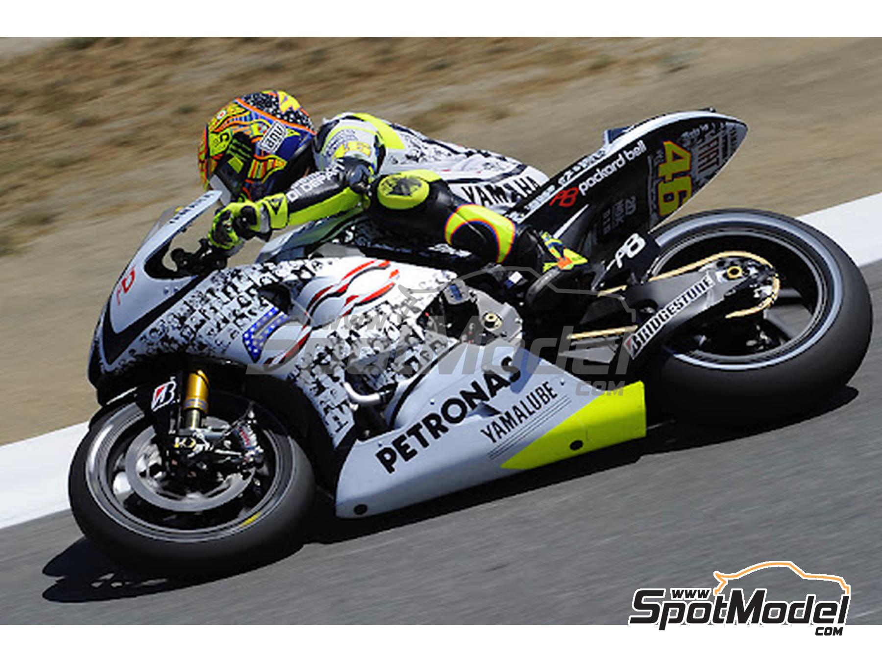 Image 4: Yamaha YZR-M1 Fiat Yamaha Team sponsored by Petronas - Laguna Seca Moto GP Grand Prix 2009 | Marking / livery in 1/12 scale , designed by Screendesign  and  manufactured by Print Lab Decals (ref.&nbsp;PLB2-948019)