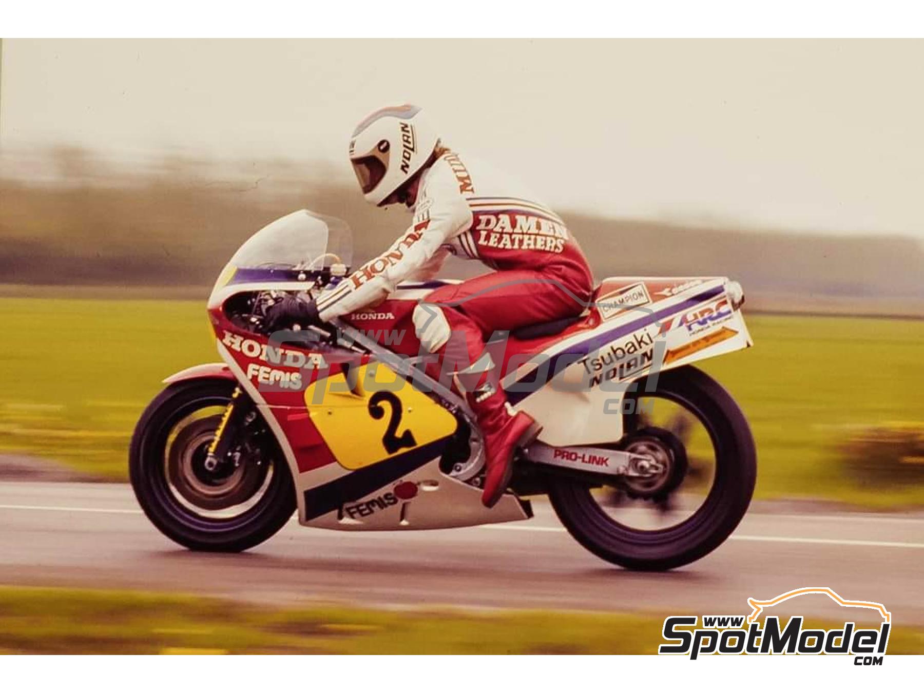 Image 2: Honda RS 500 sponsored by Tsubaki - Motorcycle World Championship 1983 | Marking / livery in 1/12 scale , designed by Screendesign  and  manufactured by Print Lab Decals (ref. PLB2-959906)