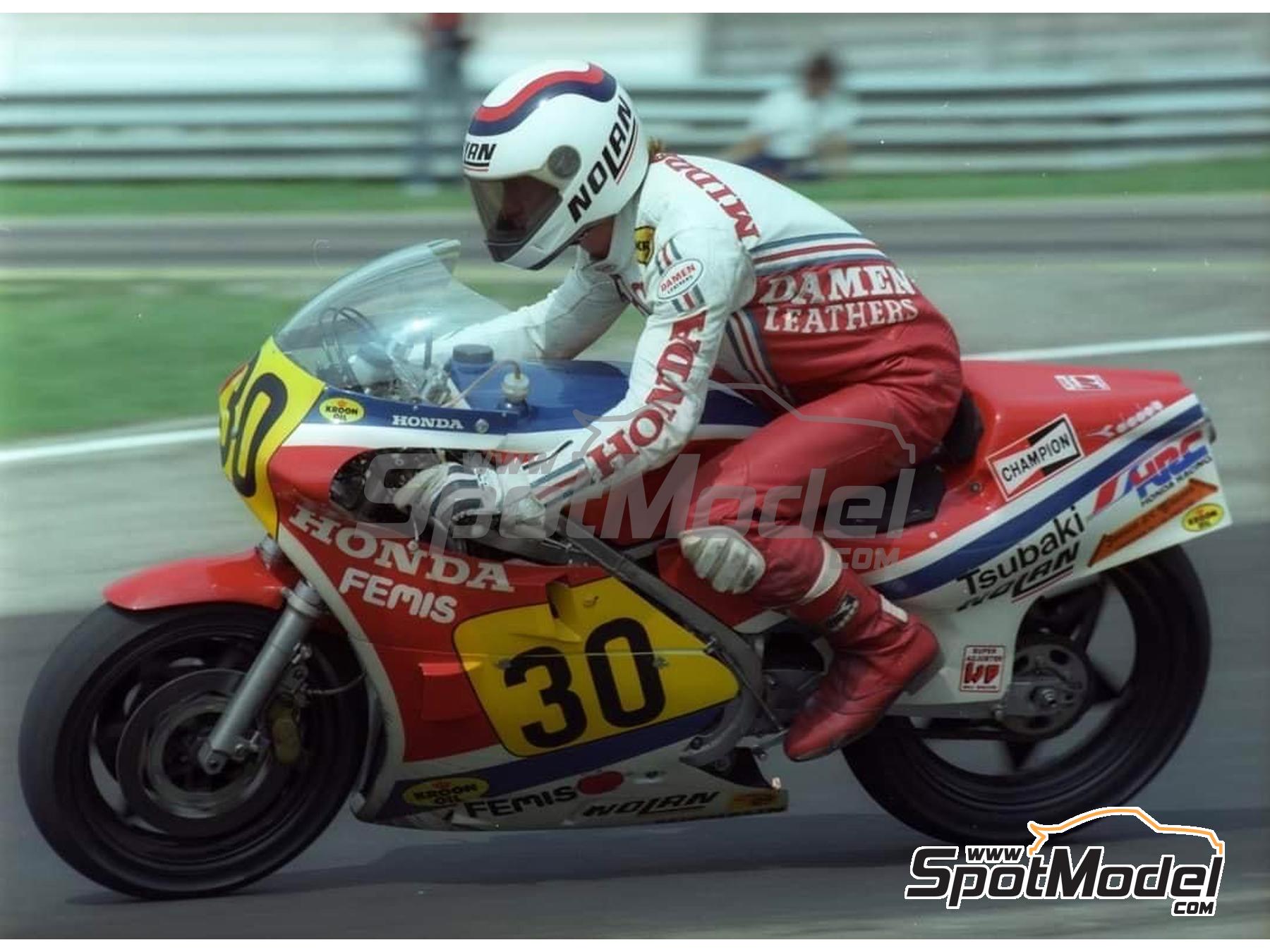 Image 5: Honda RS 500 sponsored by Tsubaki - Motorcycle World Championship 1983 | Marking / livery in 1/12 scale , designed by Screendesign  and  manufactured by Print Lab Decals (ref. PLB2-959906)